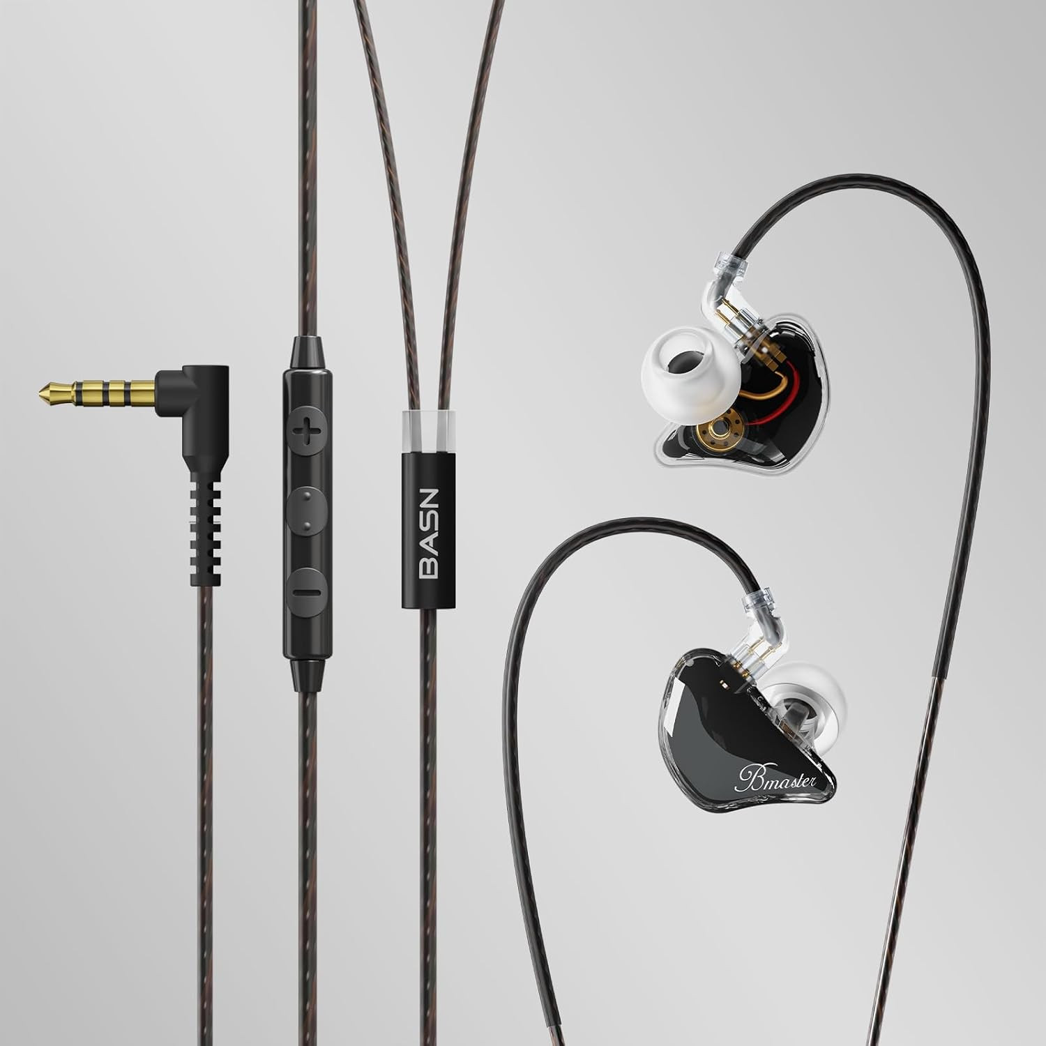 BASN Bmaster 2Pin Triple Drivers in Ear Monitor Headphones for Musicians, Profes