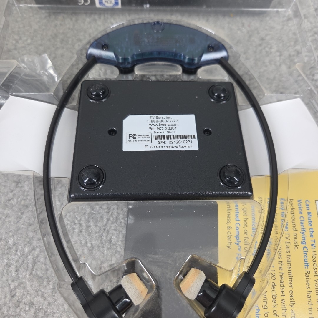 TV Ears 2.3 Mhz Wireless Headset System 330-0123 – Open Box Complete