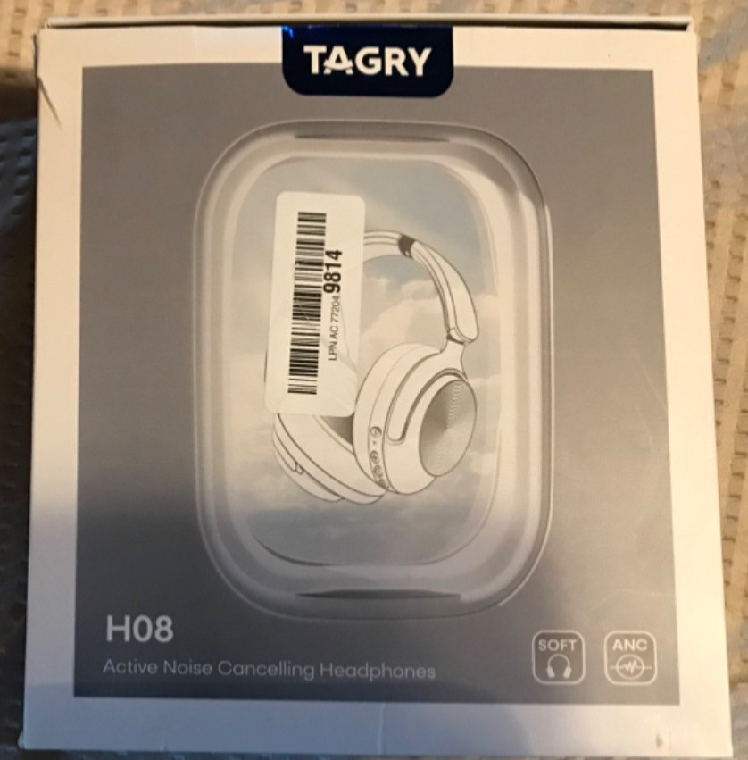 TAGRY Hybrid Active Noise Cancelling Headphones 100H Playtime Wireless Over Ear