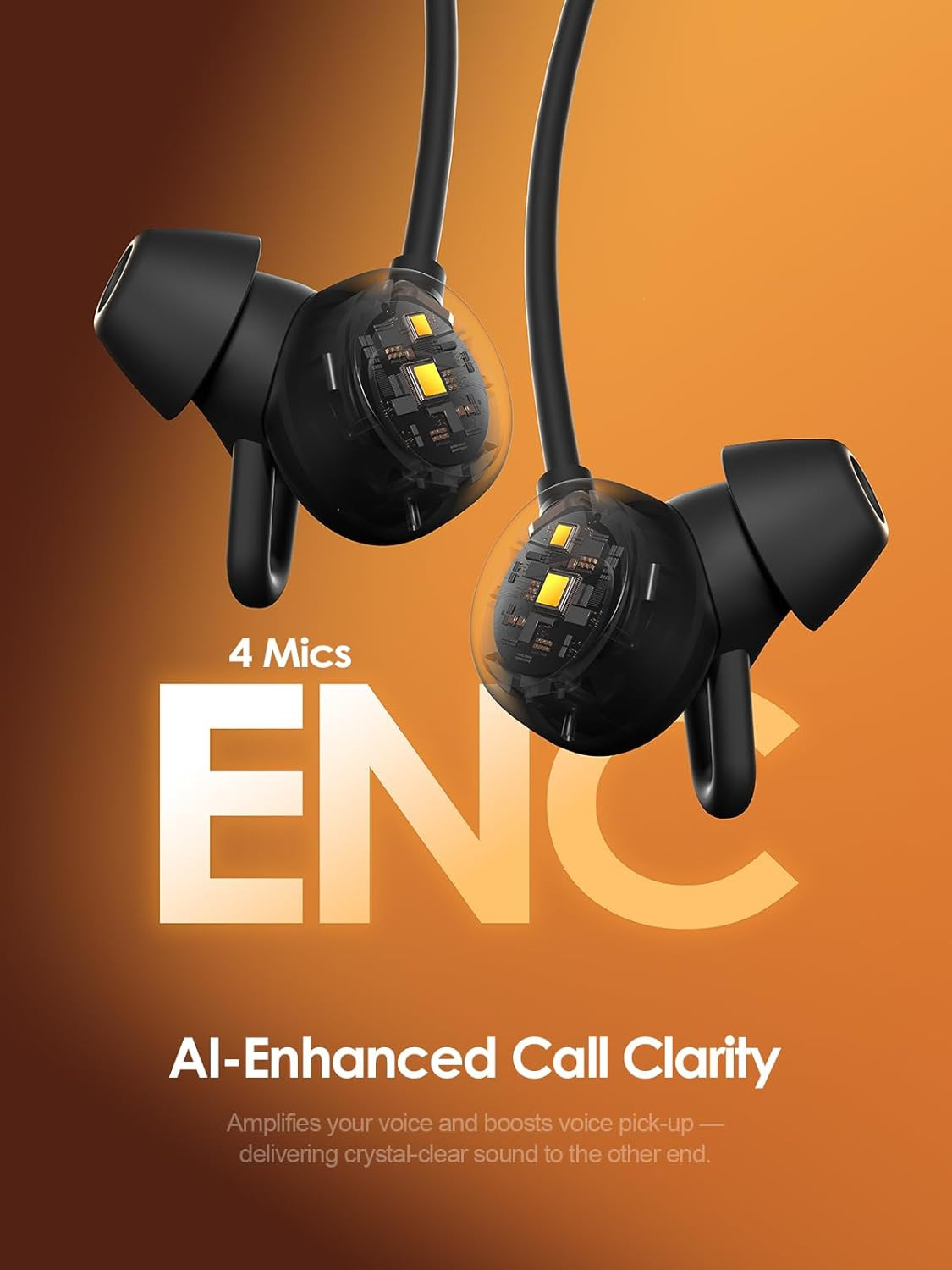 Hybrid Active Noise Cancelling Bluetooth 6.0 Headphones, 5 ENC AI Clear Call Mic