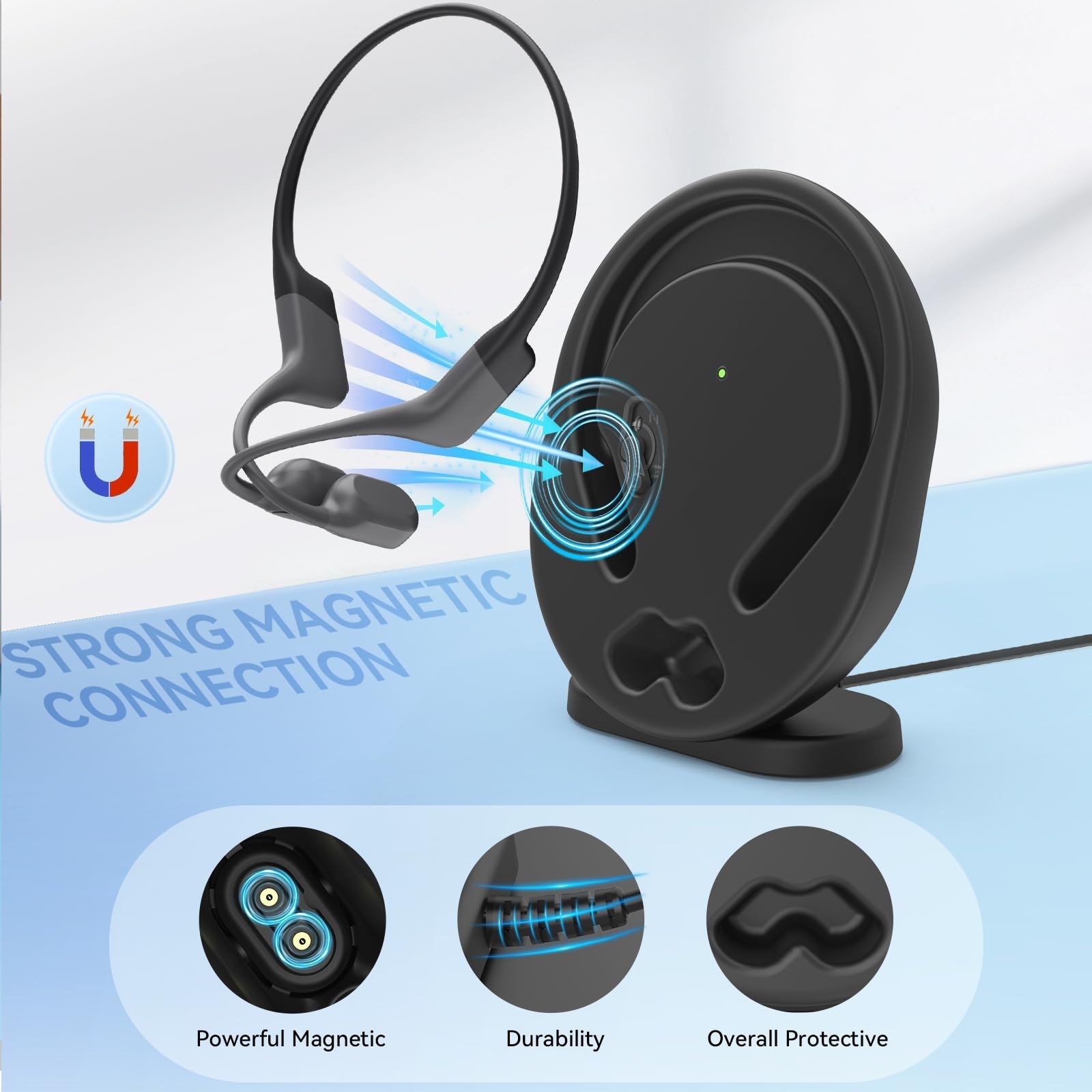 Wireless Charging Station for OpenRun Pro/Standard, 3.93ft Magnetic USB Dock, Co