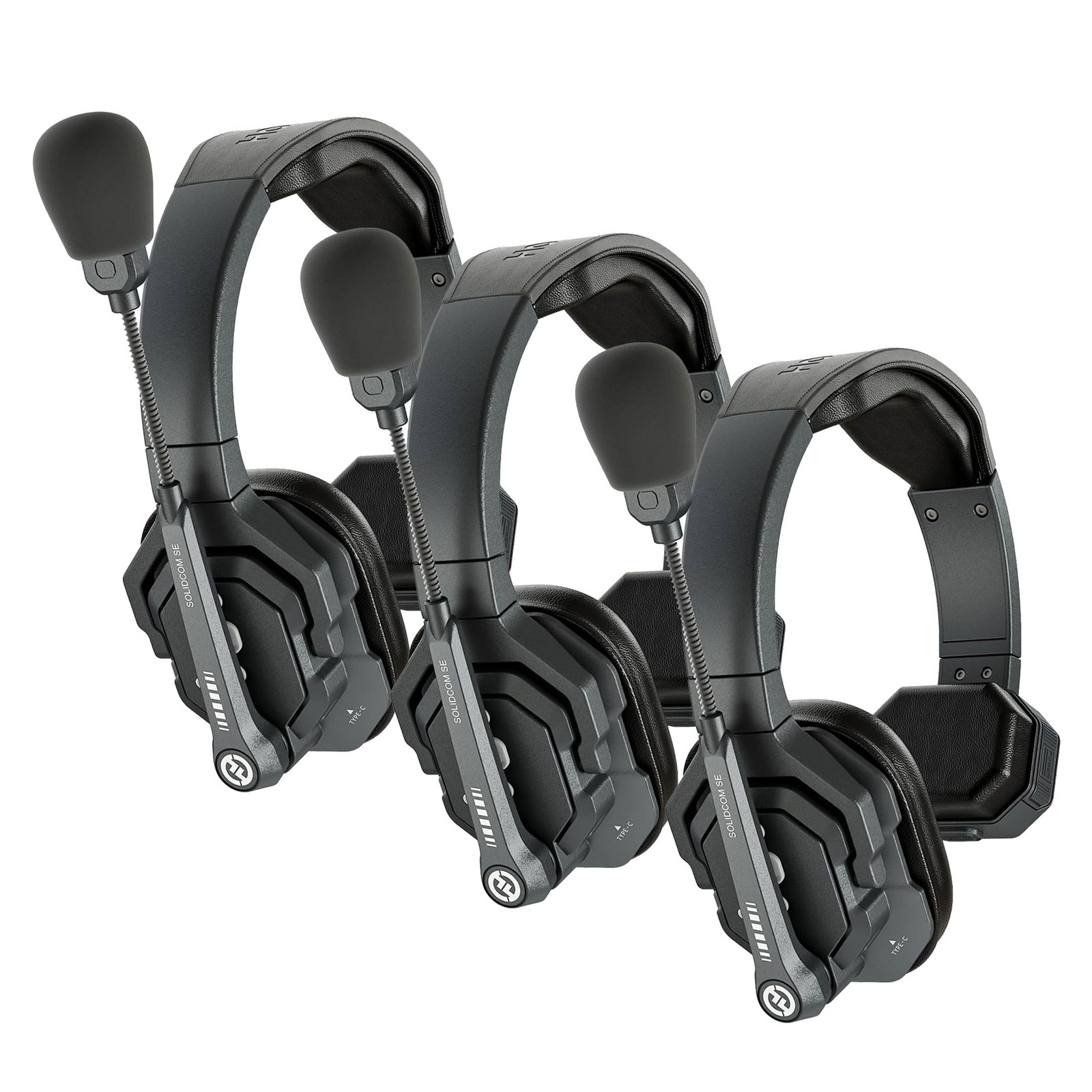 3x Hollyland Solidcom SE Full-Duplex Wireless Single-Ear Headset (2.4GHz) Global