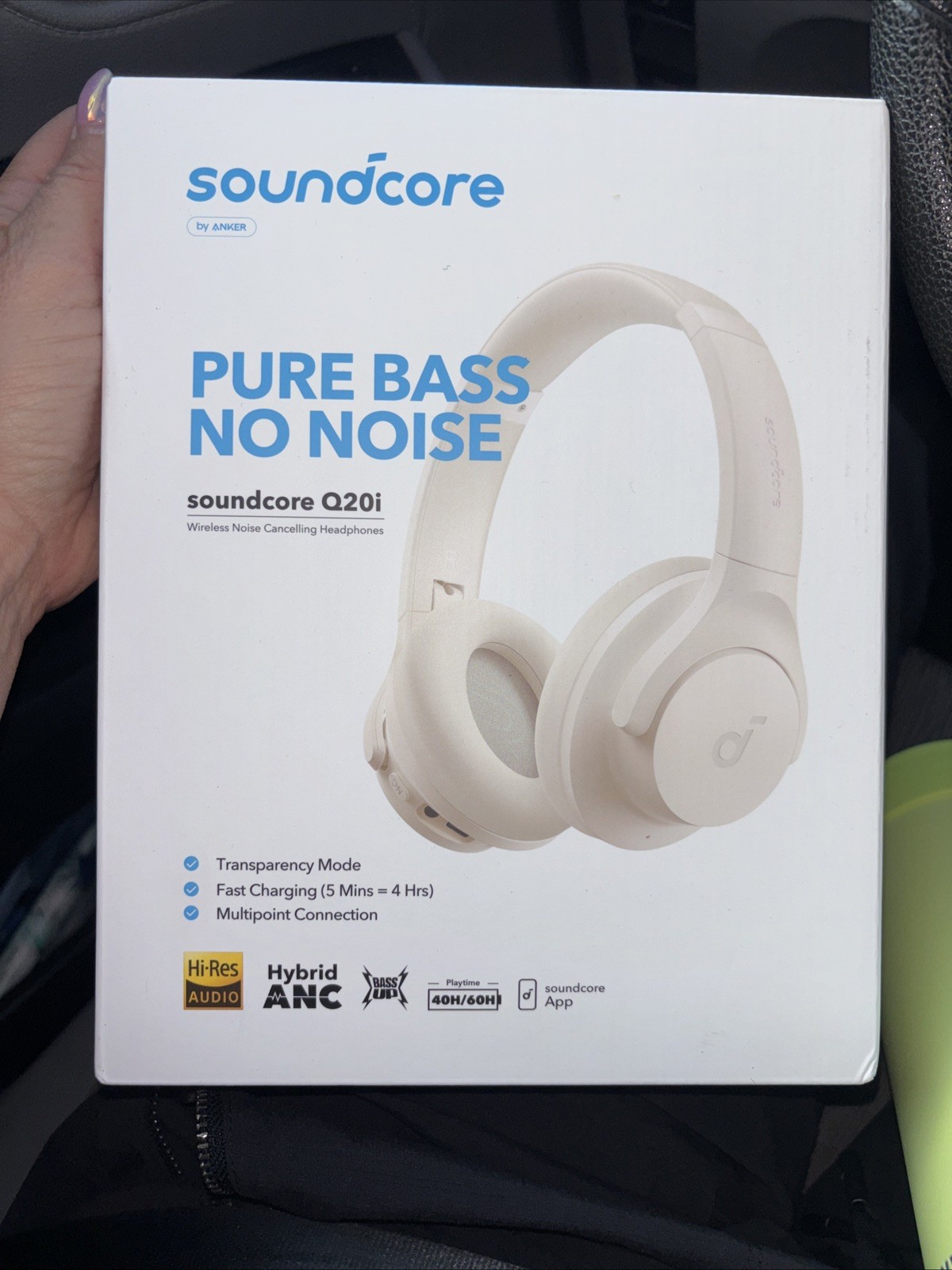 Soundcore Q20i Wireless Noise Cancelling Over-Ear Headphones – White