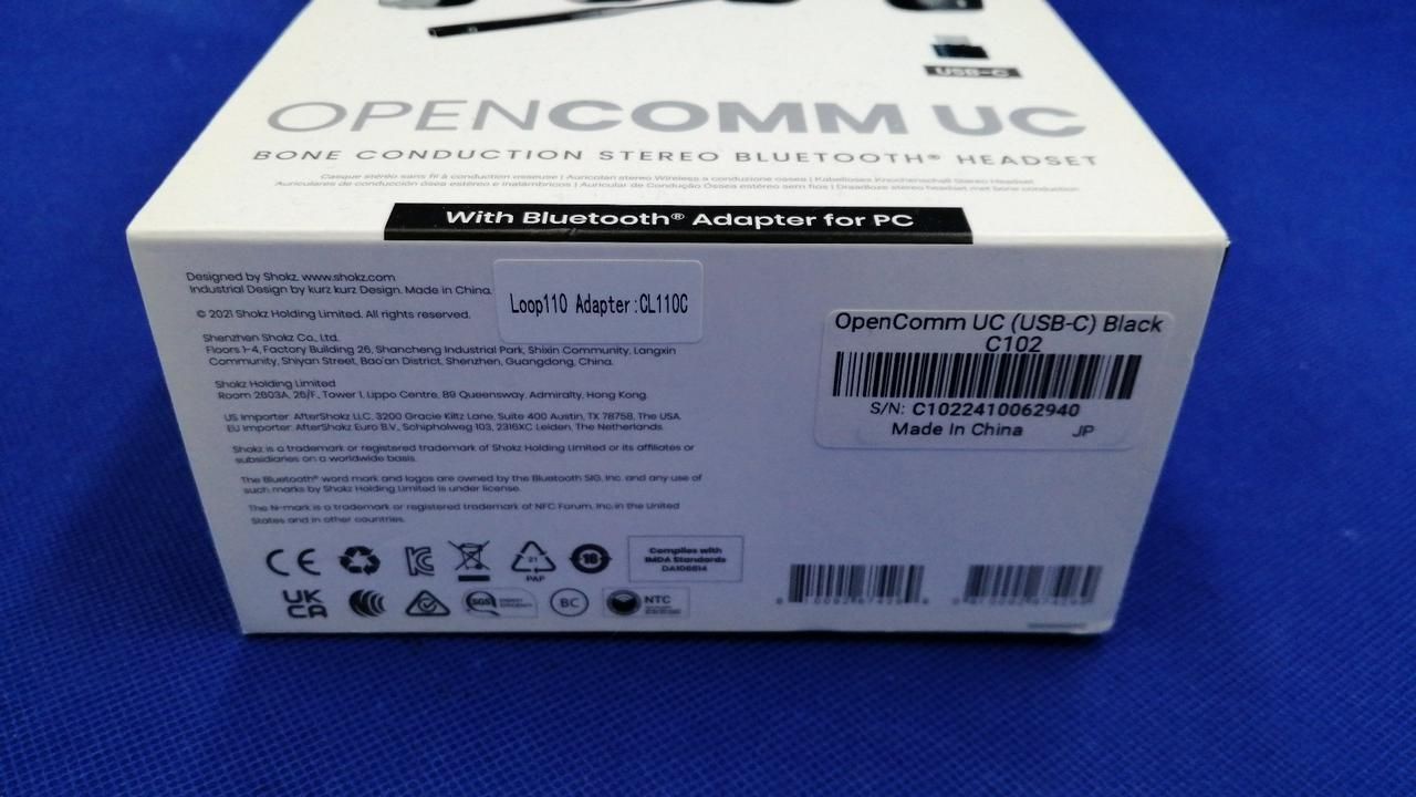 Shokz Bone Conduction Earbuds OPENCOMM UC Used