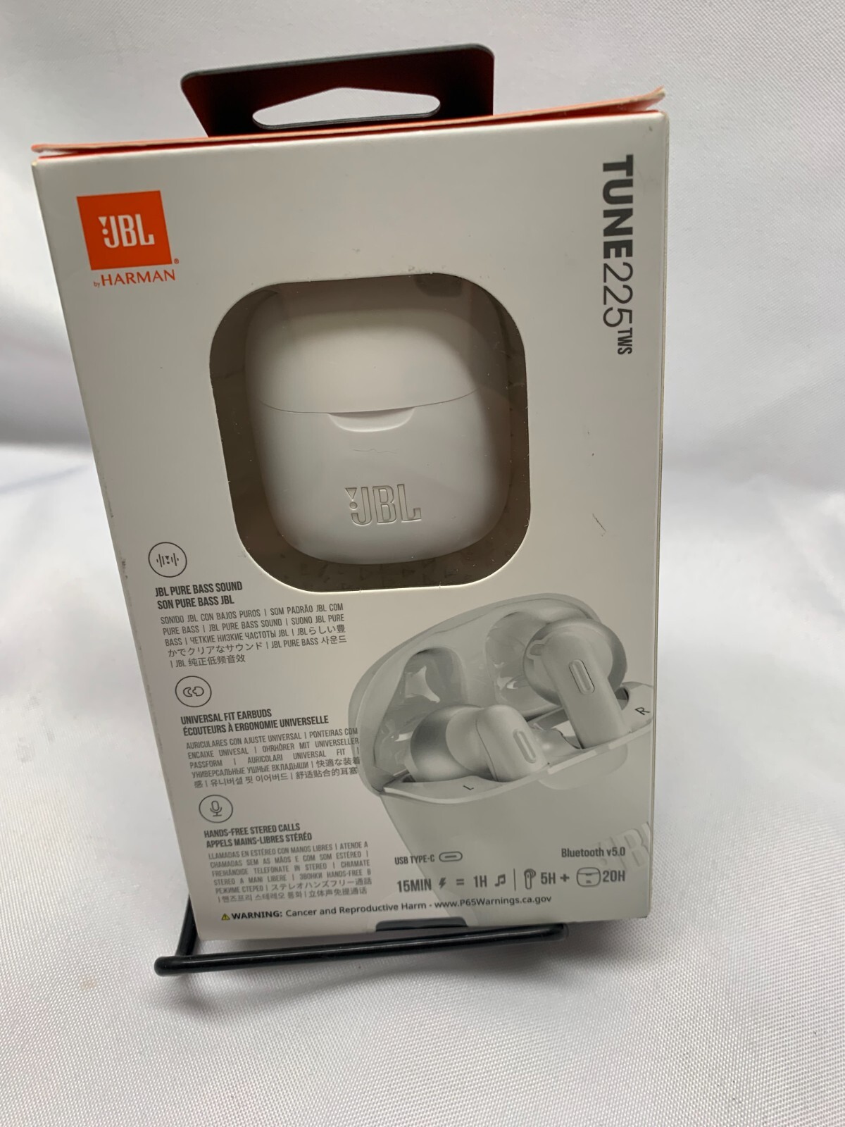 JBL Tune 225TWS Bluetooth Headphones-WHITE *New-Sealed