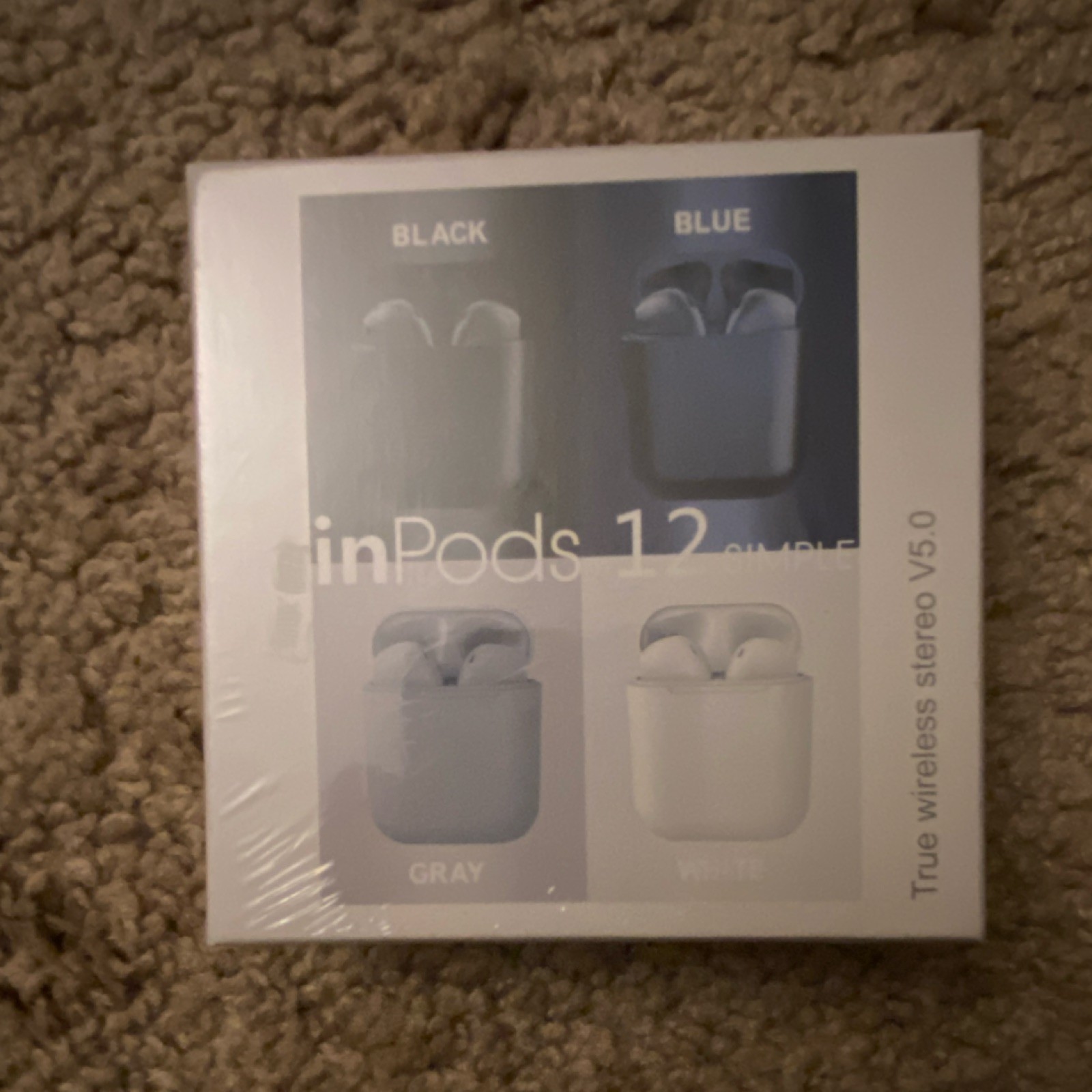 inPods 12 True Wireless Stereo Bluetooth 5.0 Earbuds – White, Gray, Blue, Black