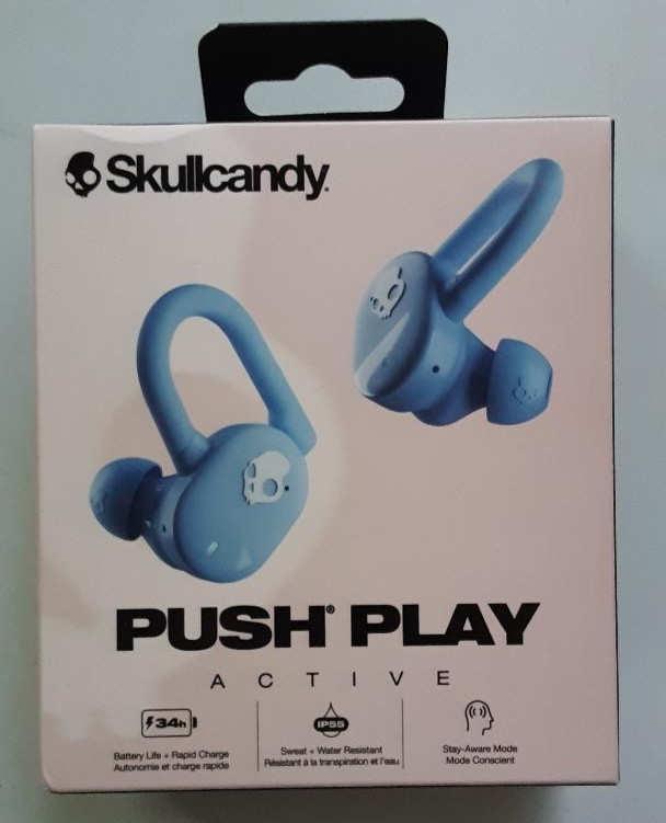 Skullcandy Push Play Active True Wireless Over-Ear Hanger Earbuds (Preppy Blue)