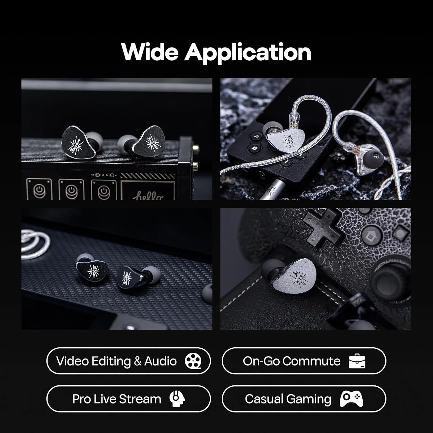 Kiwi Ears Belle In-Ear Monitor 10mm DLC Dynamic Driver Silver with Mic