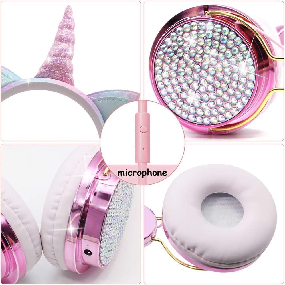 Cute Unicorn Girls Headphones – Adjustable Headband
