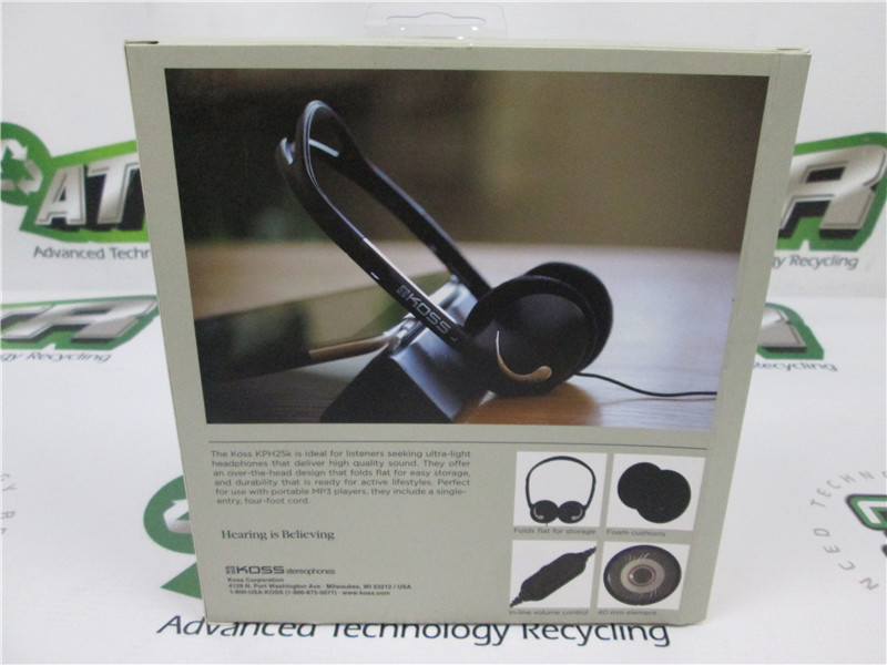KOSS KPH25k On-Ear Headphones 80-20,000 Hz 94 dB SPL New Sealed Boxes Lot of 3