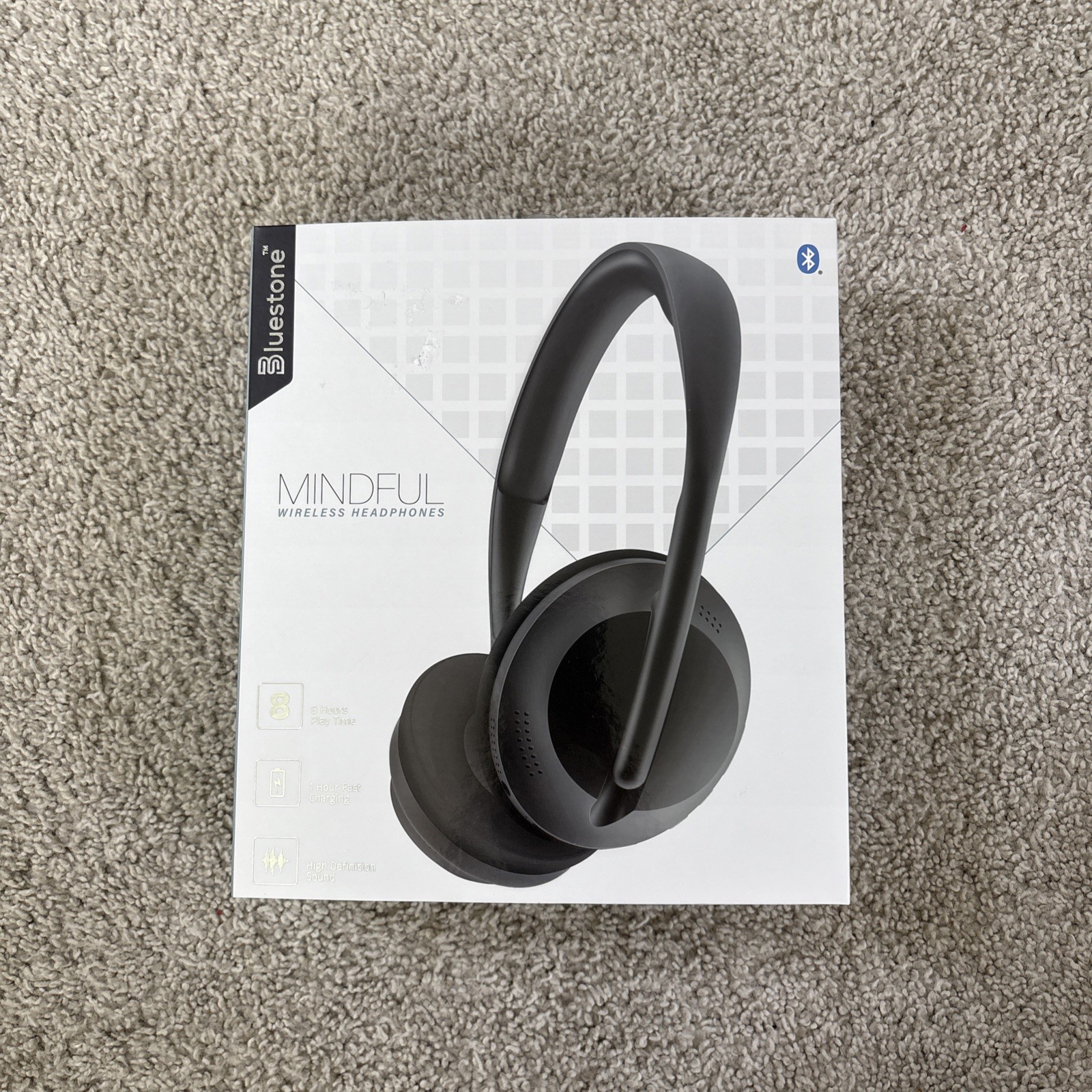 Bluestone Mindful Wireless Bluetooth Over Ear Headphones Black New In Box