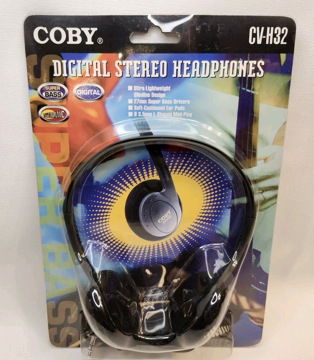 Coby Vintage 2004 Digital Stereo Headphone CV-H32 New In Packaging