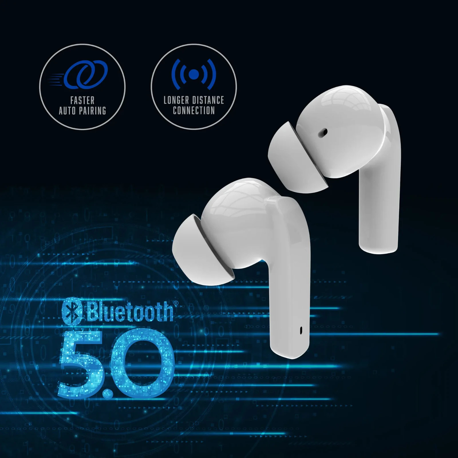 Pro Anc Sound Mates Wireless Earbuds Noise Canceling, Sweat Resist, 5 Hour Music