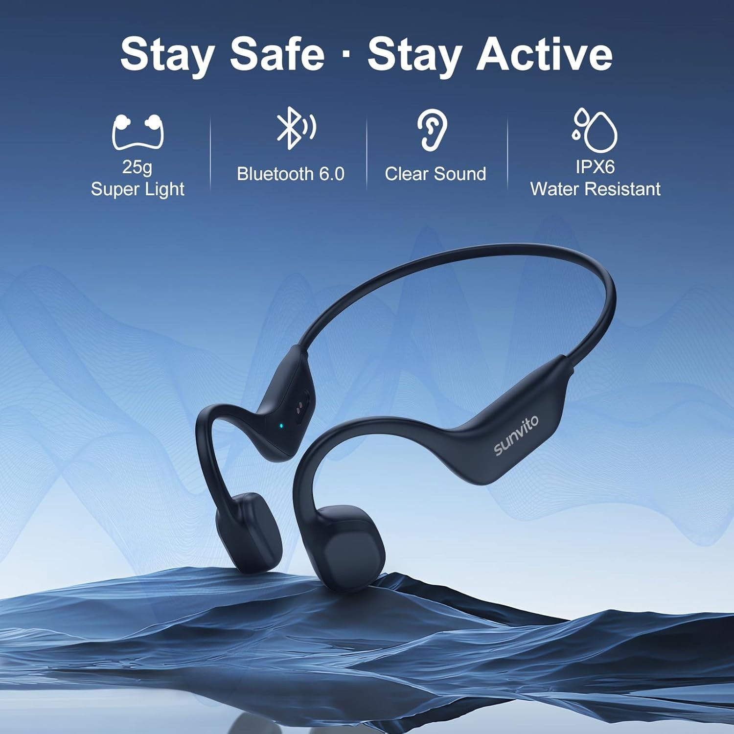 Durable Bone Conduction Headphones – 10 Hours of Wireless Adventure Awaits