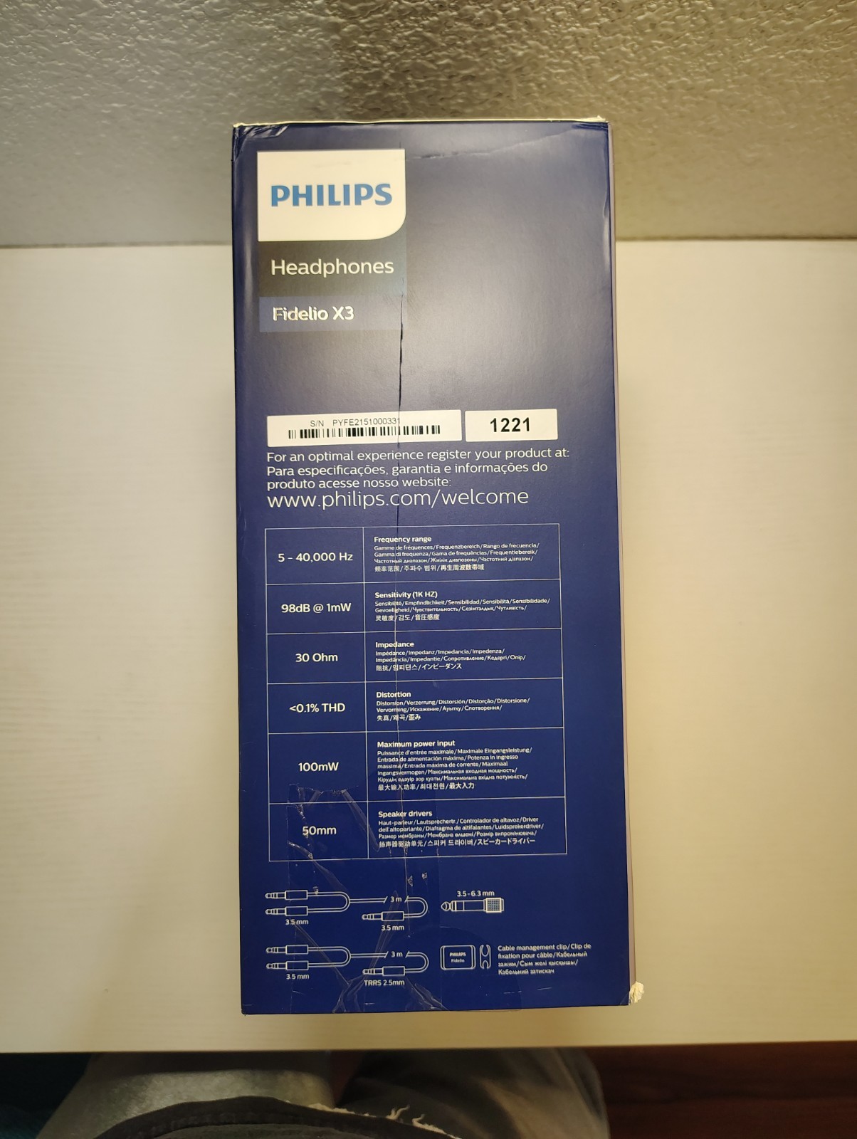 Philips Fidelio X3 Wired Open Back Headphones Excellent Condition Open Box
