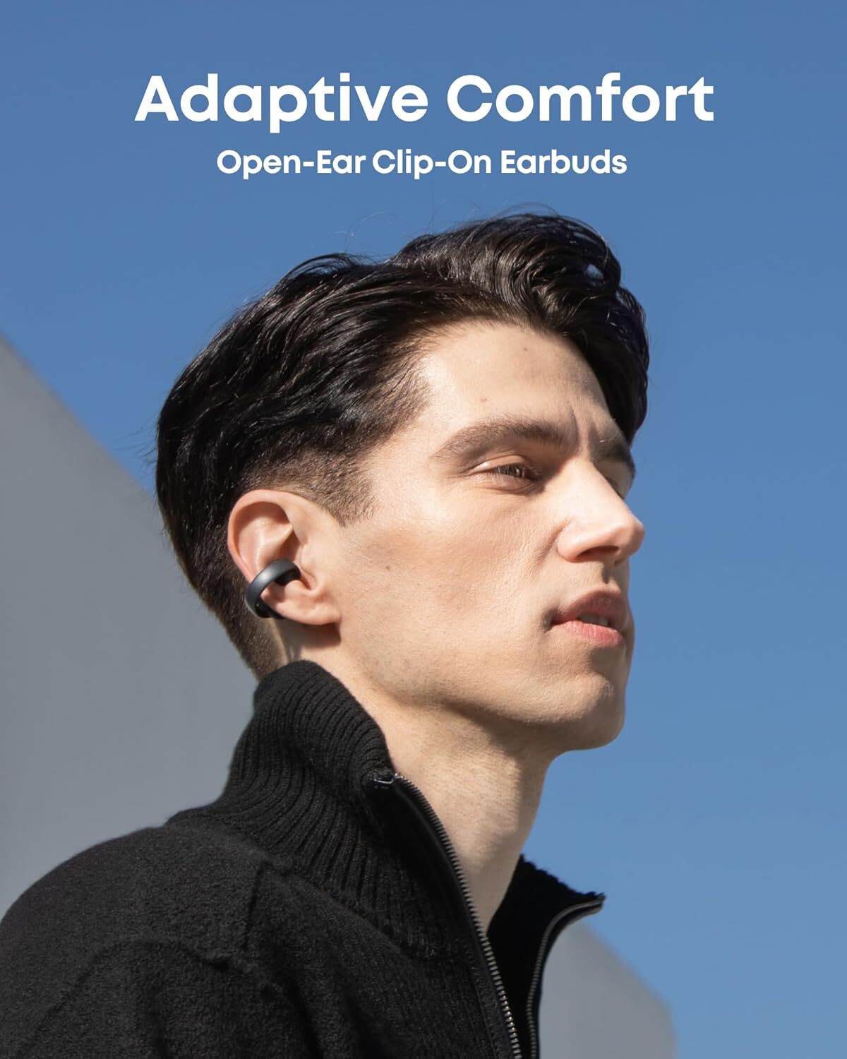 Soundcore AeroClip Open-Ear Earbuds Clip-On Headphones Adaptive Comfort 4 Mics