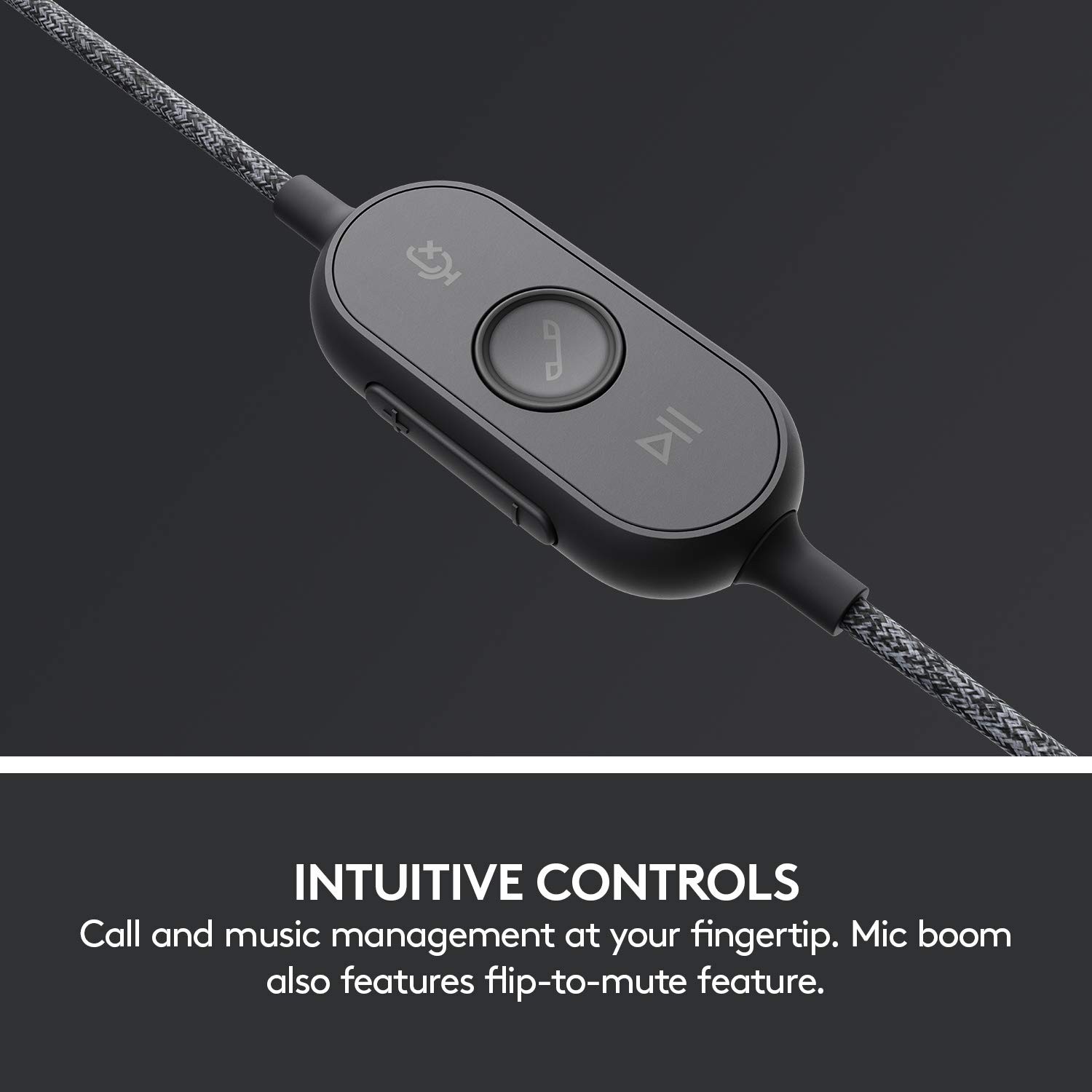 Black Zone Wired Headphones with Noise Cancelling Dual Mic for Clear Calls