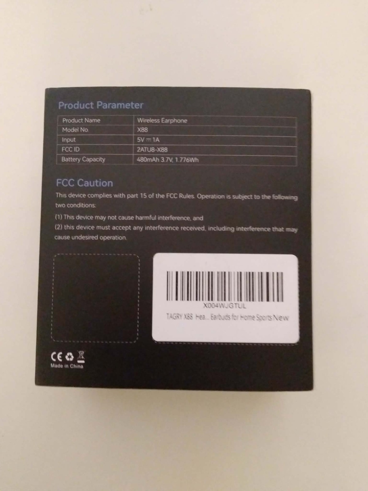 TAGRY X88 Wireless Earphone