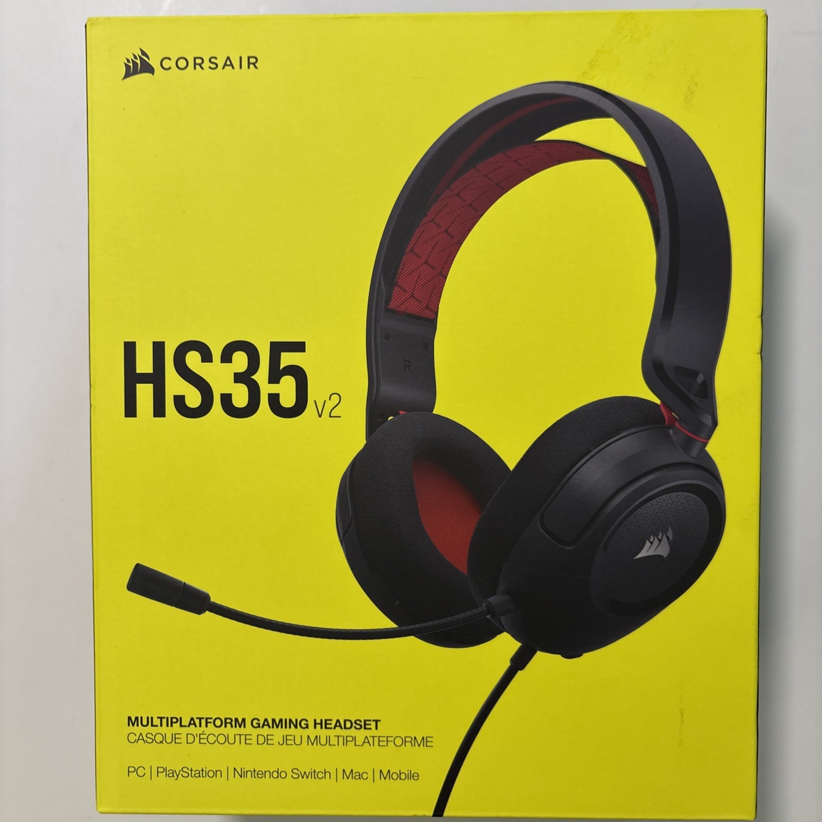 Corsair HS35 V2 Stereo Wire Multiplatform Gaming Headset Red With Mic NIB Sealed