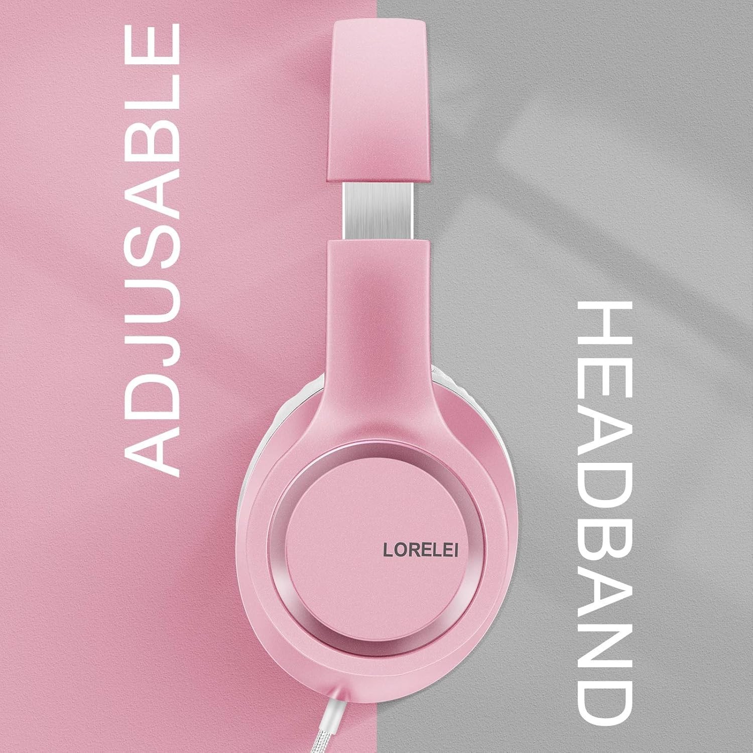 X8 Over Ear Wired Headphones Microphone 1.45m Tangle Free 3.5mm Plug Pink