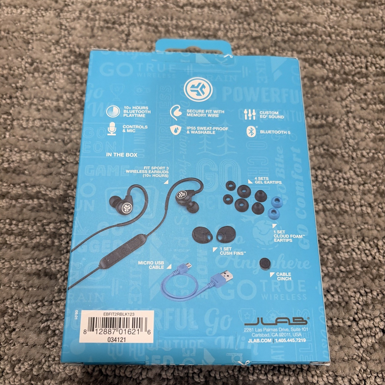 JLAB FIT SPORT 3 WIRELESS FITNESS EARBUDS BLACK (EBFIT2RBLK123) BRAND NEW