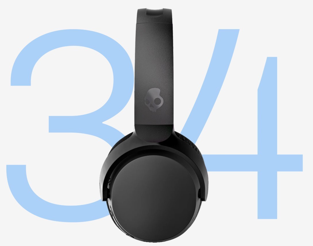 Headphones-Skullcandy Riff2 Wireless S5PRW-P740 On-Ear Bluetooth True Black