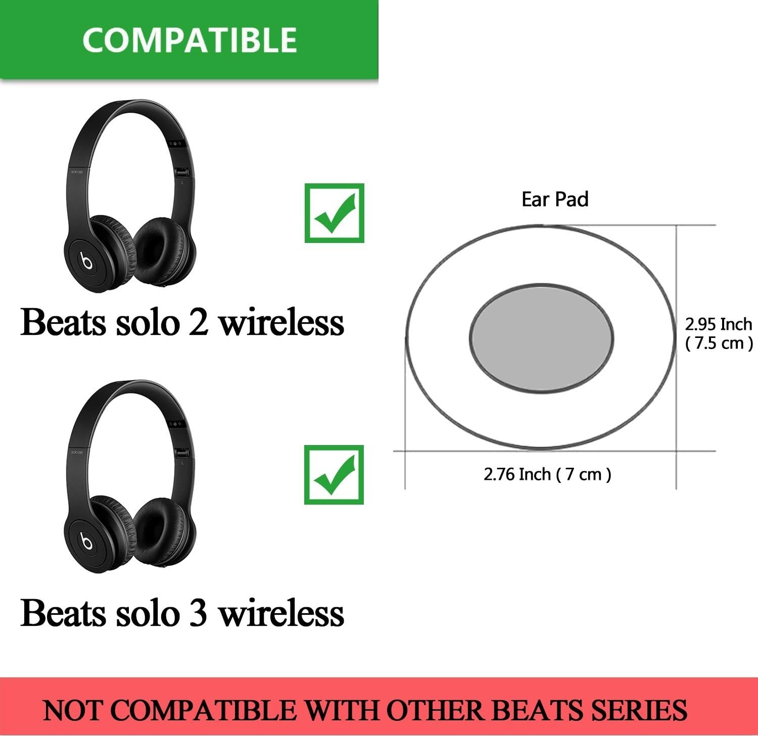 Memory Foam Earpads for Beats Solo – Rose Gold