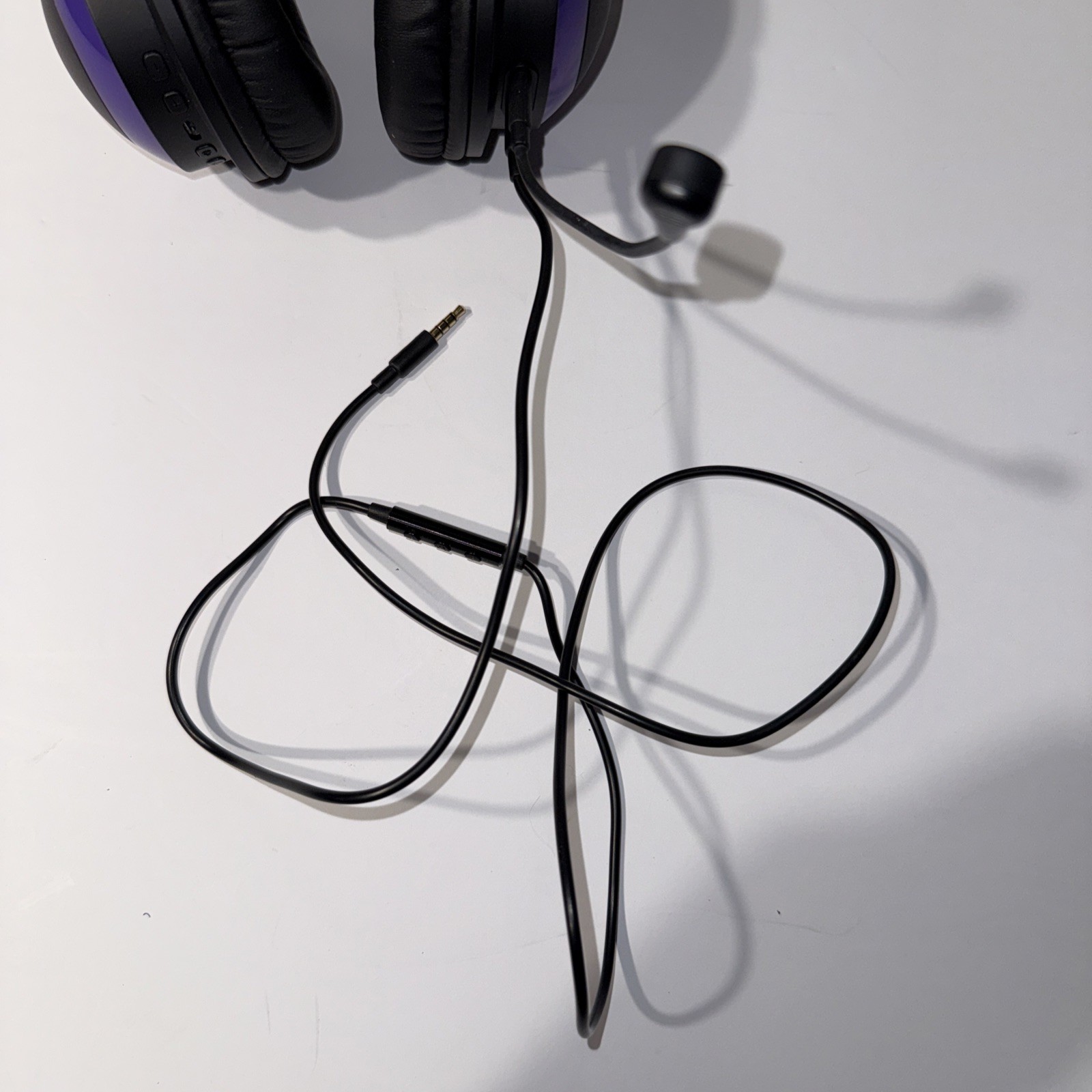 Brookstone Cat Ear Headphones Purple LED Headset w/ Mic