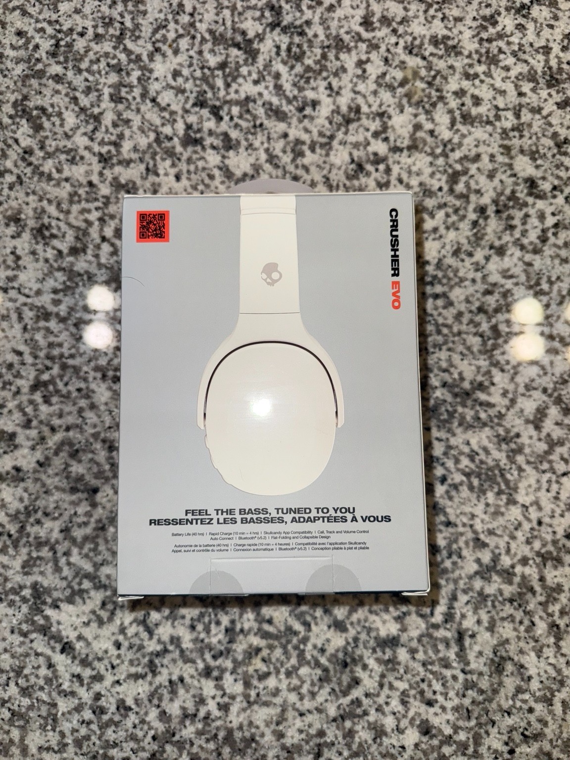 Skullcandy Crusher Evo Wireless Over-Ear Headphones – White (Bone)