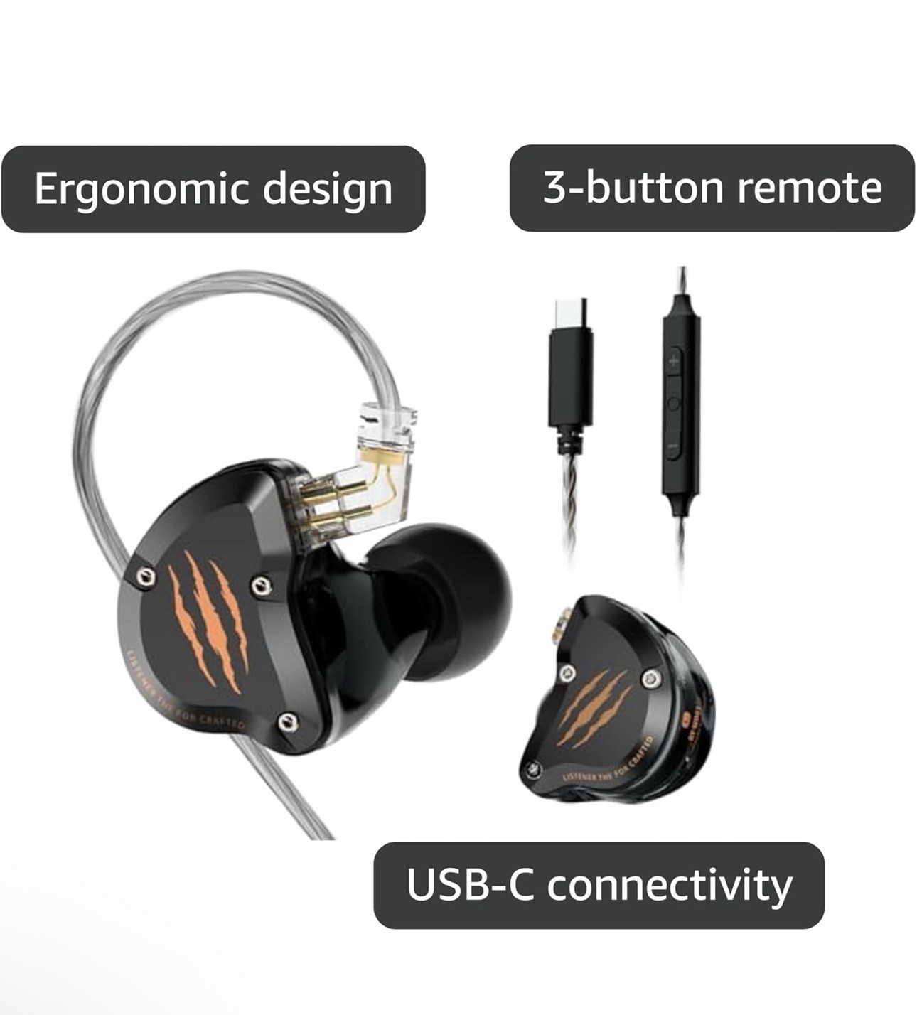 in Ear Monitors HiFi Wired Earbuds with Noise Isolating Type-C with Mic