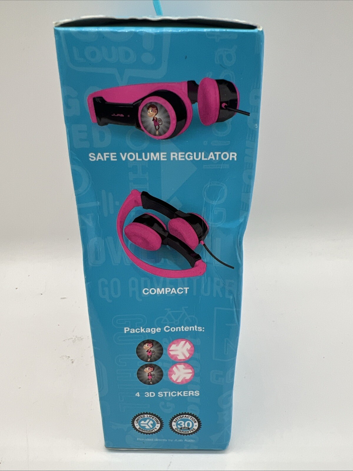 JLAB JBuddies Kids Folding On Ears Padded Volume Limiting Wired Headphones Pink