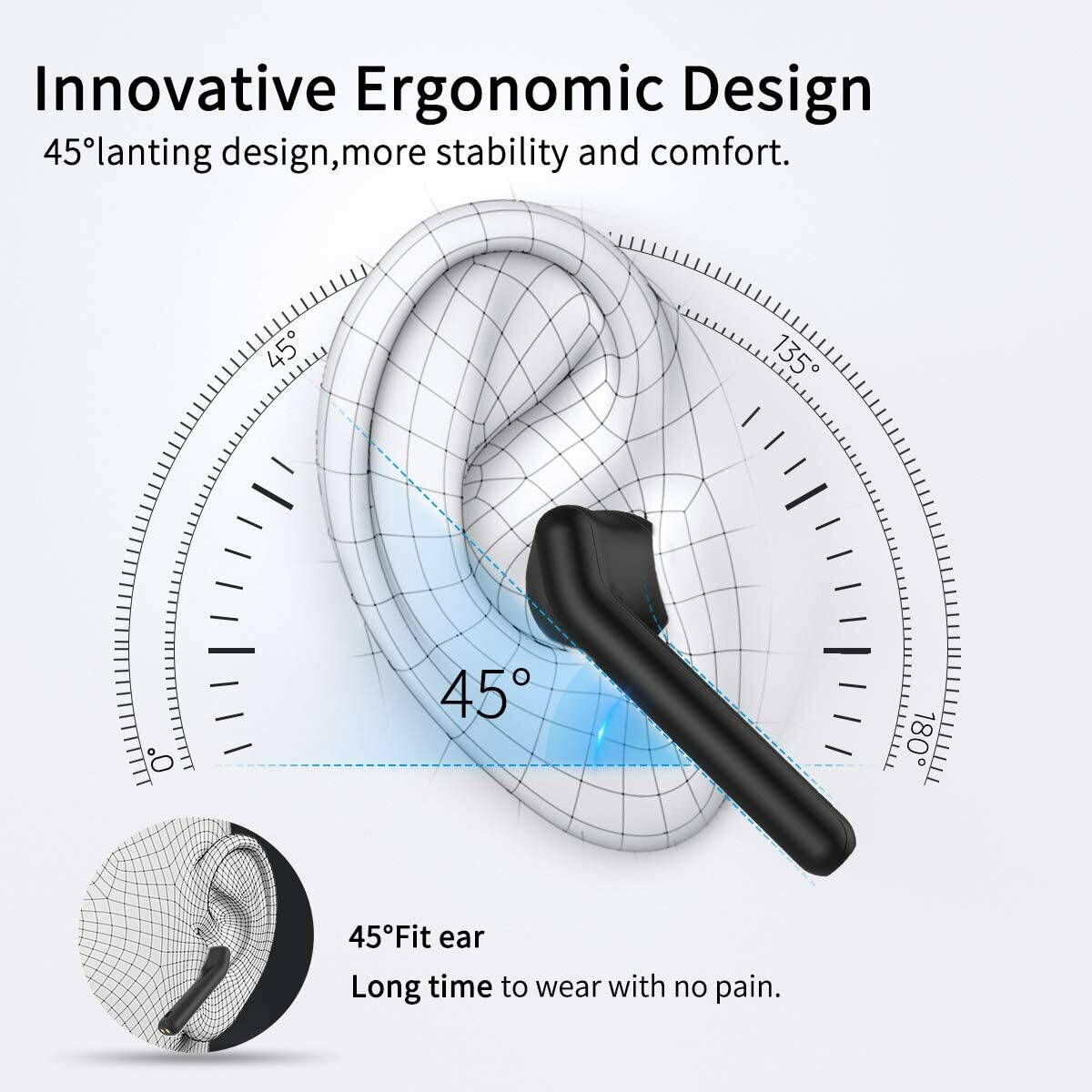 Bluetooth Earbuds 30H Playtime HiFi 3D Stereo IPX5 Built-in Mic CVC8.0 Apt-X
