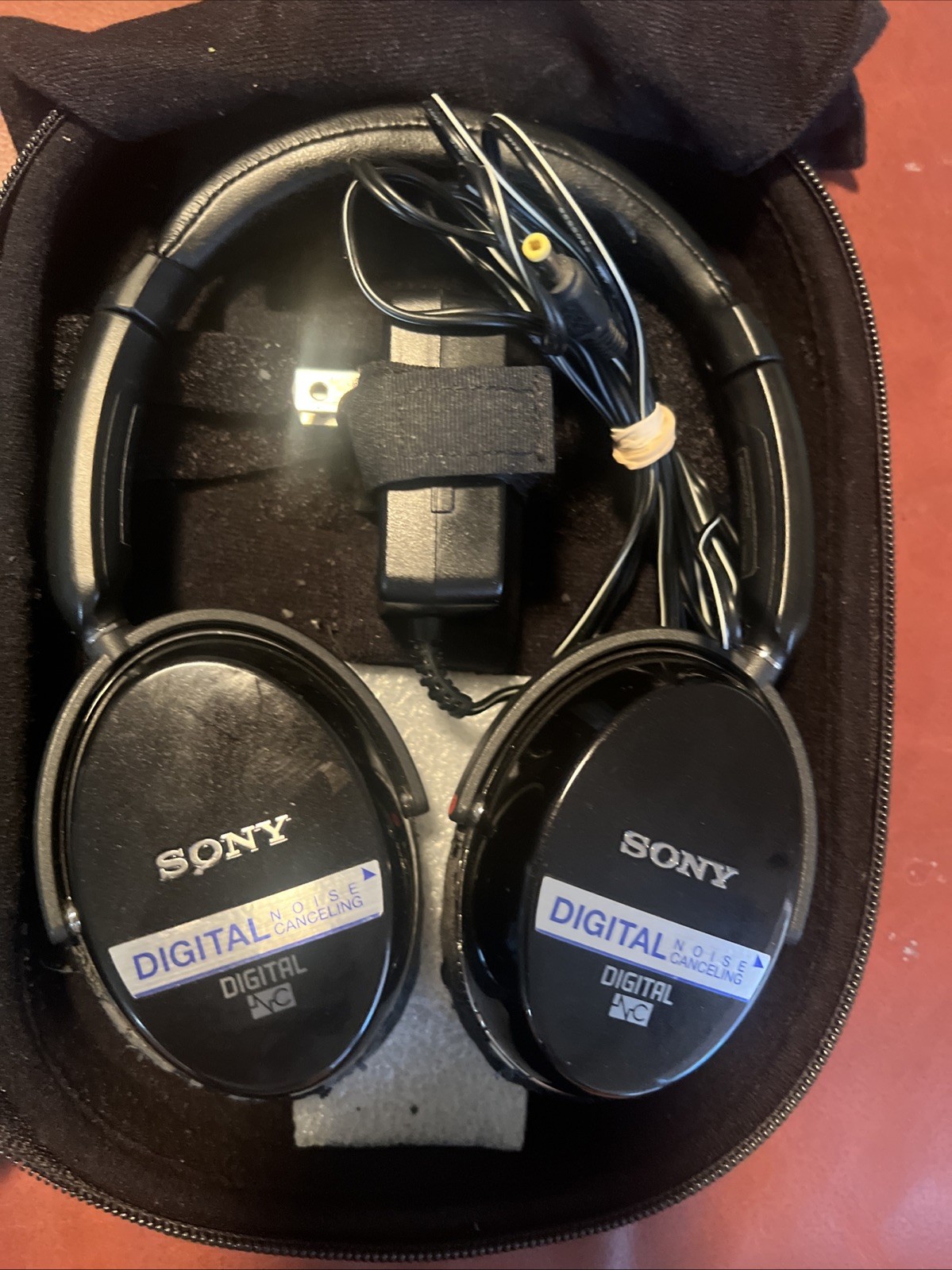 Vintage Sony MDR-NC500D Digital Headband Headphones – Black W/ Case, Power Adapt