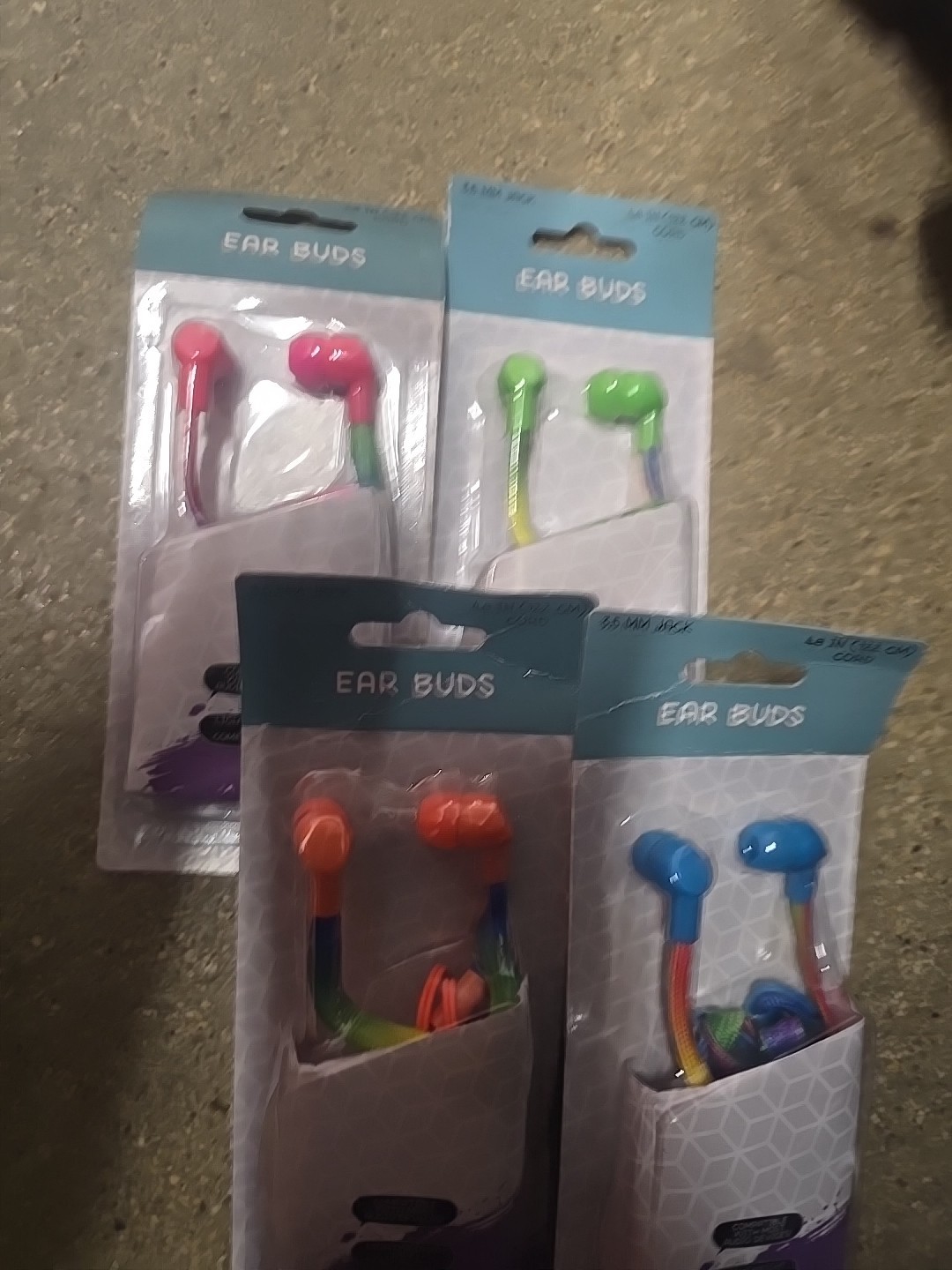 Set Of 5 E-CIRCUIT EarBuds Lightweight Comfortable 48 INCH CORD 3.5mm audio Jack