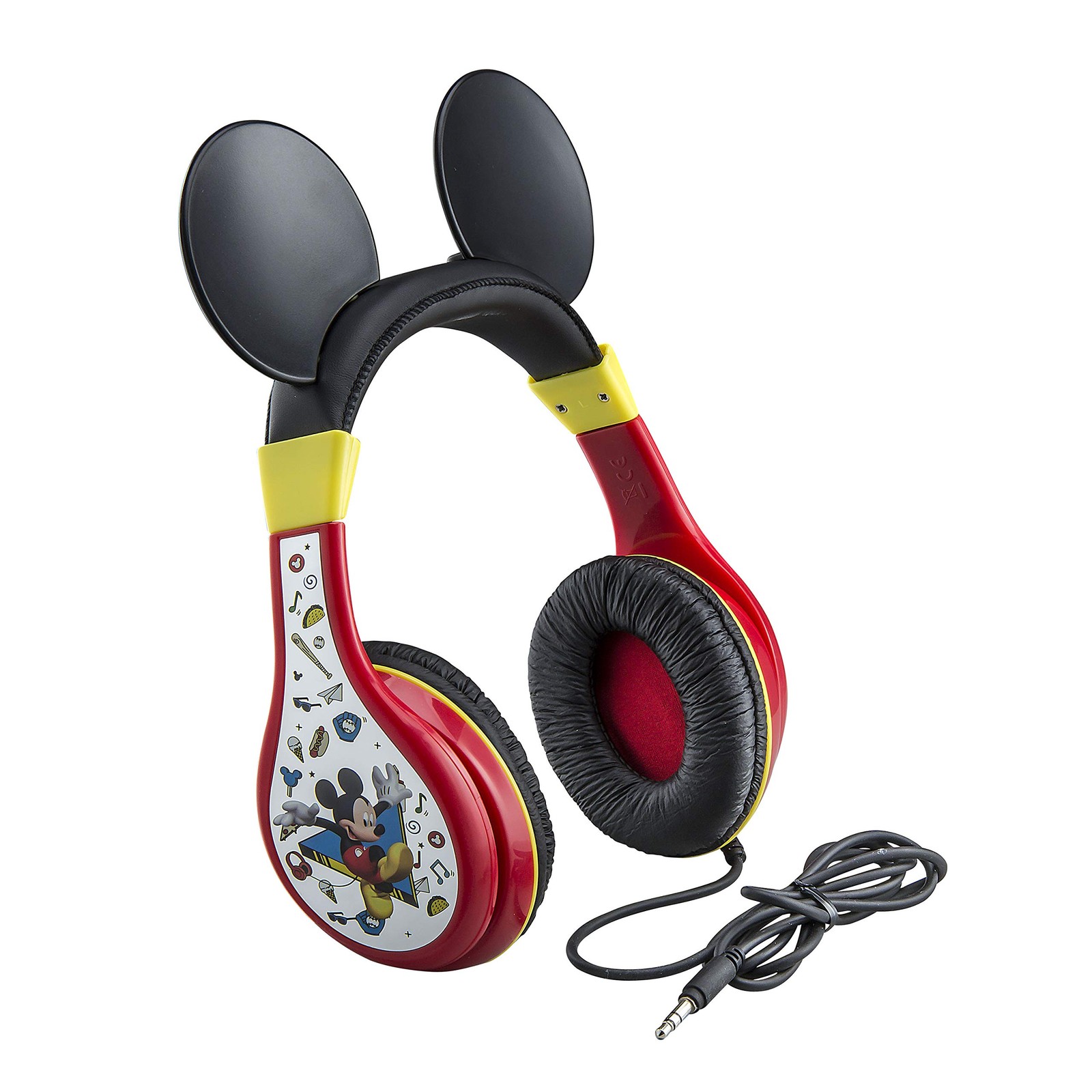 eKids Mickey Mouse Headphones For Kids, Adjustable Over the Ear Headphones, 3.5m