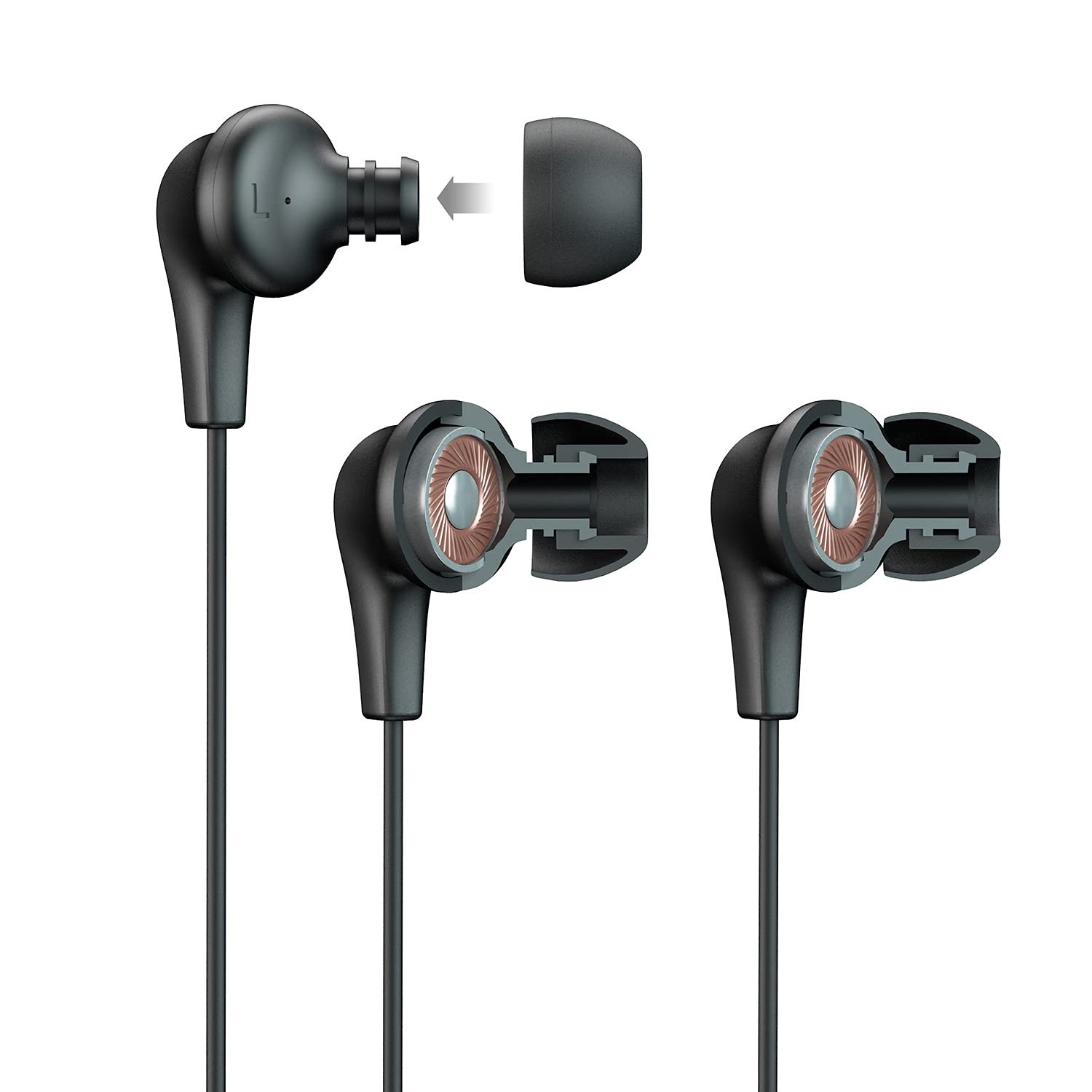 JLab JBuds Pro Earbuds, In Ear, 10mm Drivers, Obsidian, Music Controls, Custom