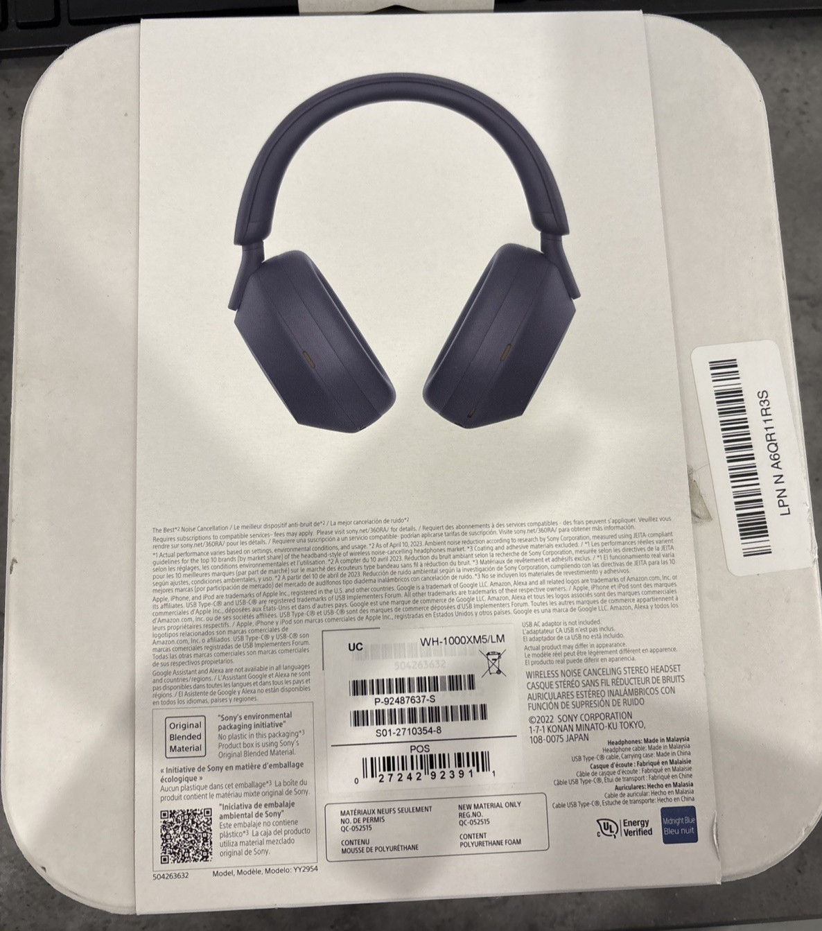 Sony WH-1000XM5 Wireless Noise Canceling Headphones – Midnight Blue
