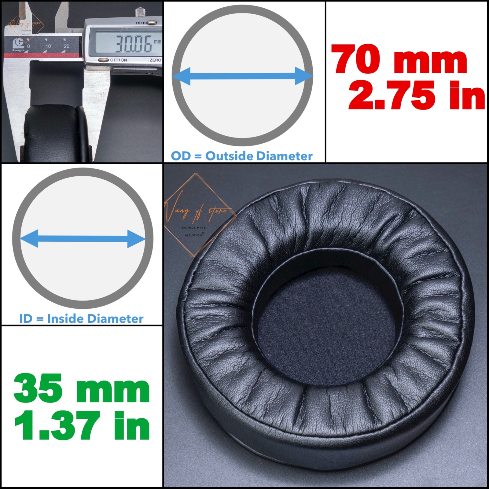 Super Thick Soft Memory Foam Cushion Pads On Over Ear Dj Headphone EarPad Sponge