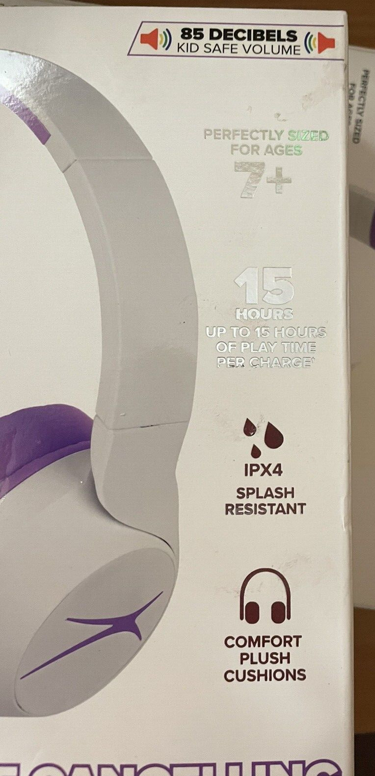Headphone Altec Lansing 2in1 Active Noise Cancelling Kid Safe White & Purple