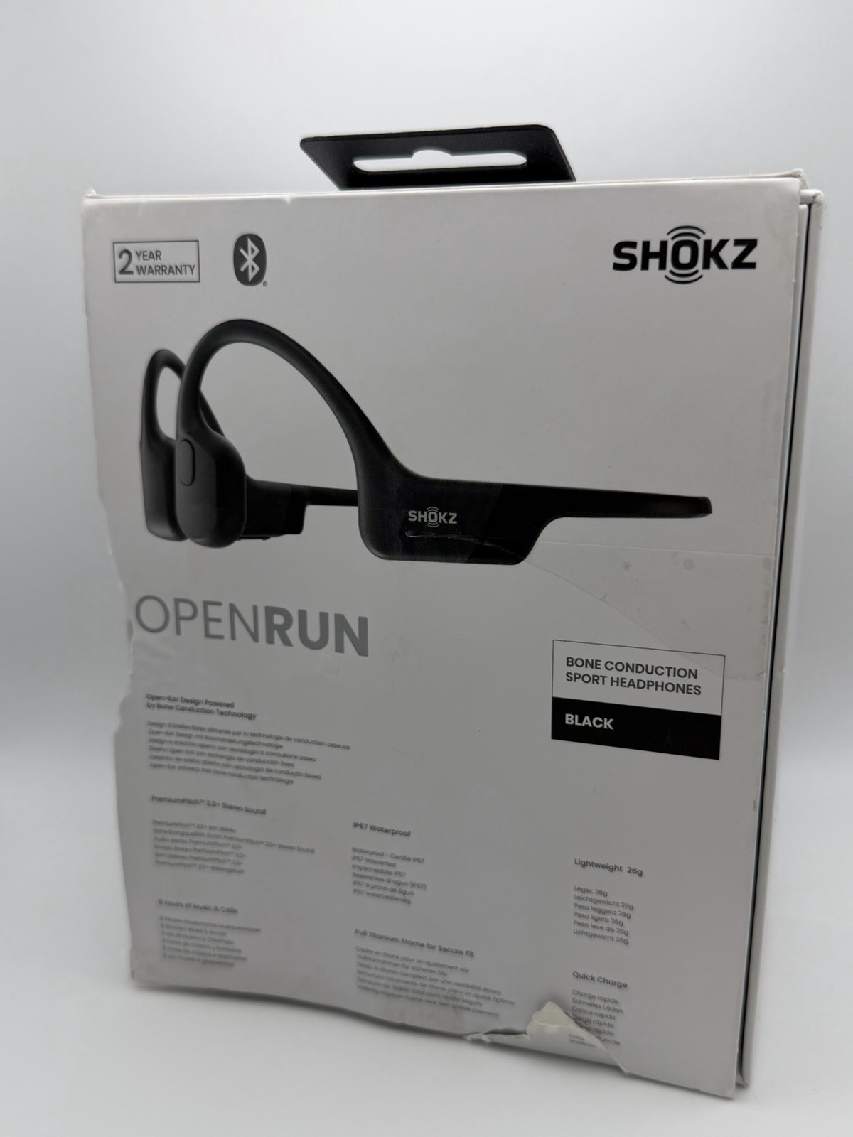 Shokz OpenRun Wireless Bone Conduction Headphones – Black S803
