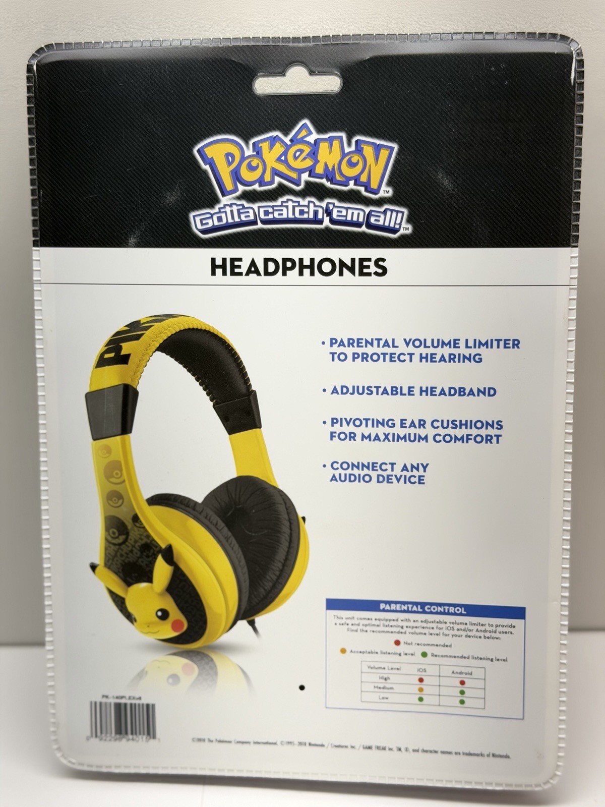 Pokemon Pikachu Kids Headphones Pokemon Company eKids 2018 Brand New Sealed