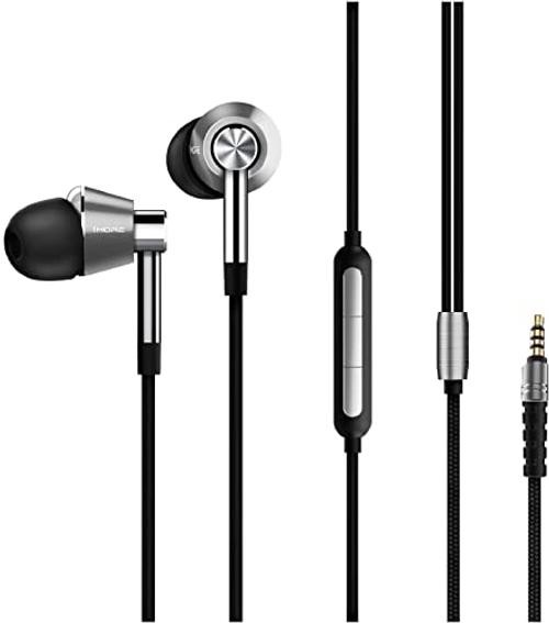 Triple Driver In-Ear Earphones Hi-Res Headphones with High Resolution, Silver
