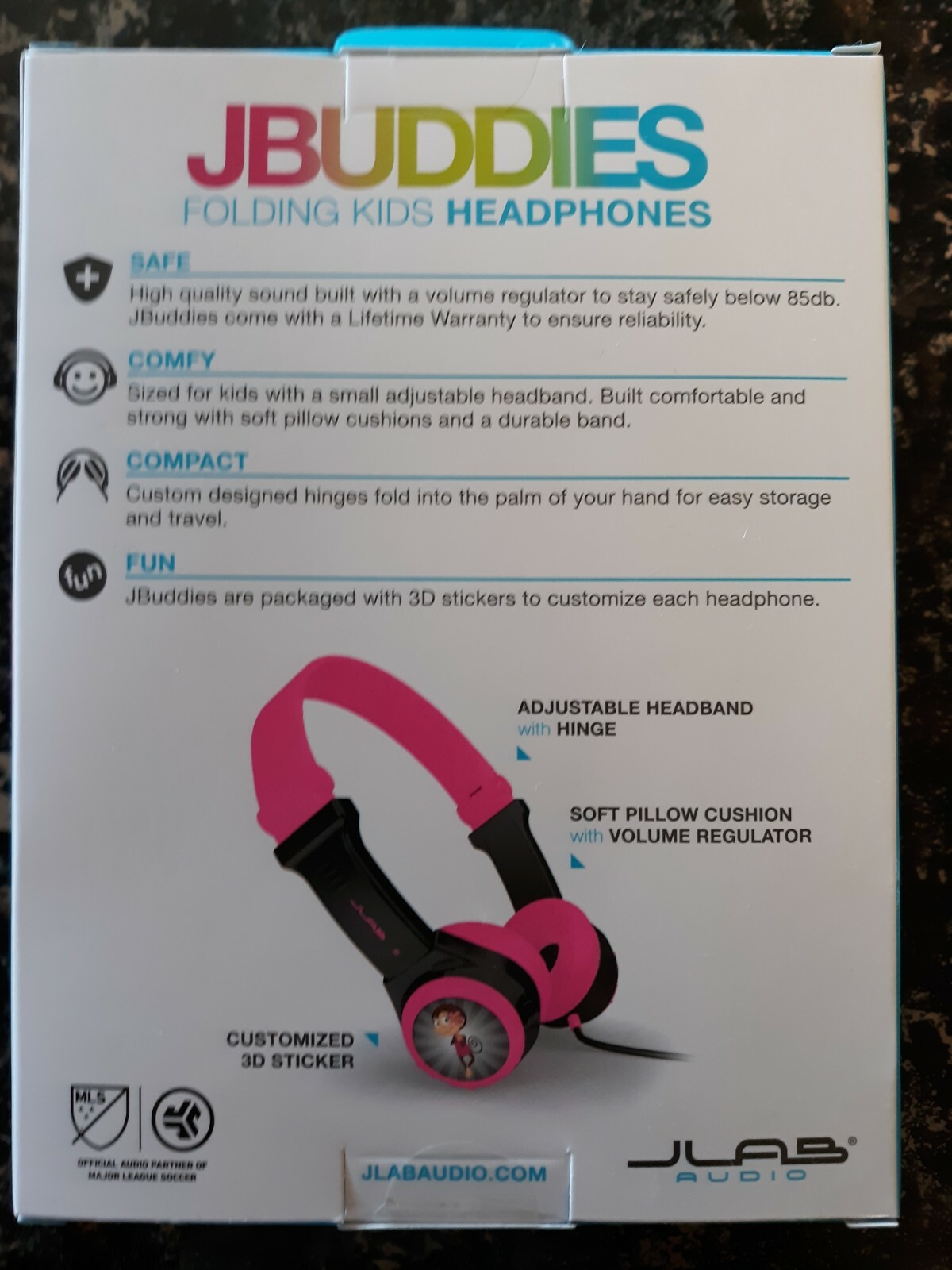 JLABS JBuddies Folding Kids Headphones , Black/Pink – NEW SEALED FREE SHIPPING!