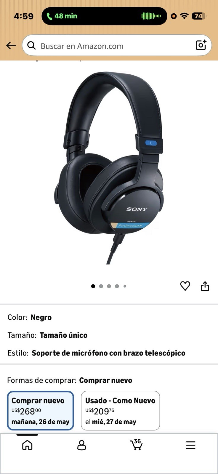 Sony MDR-M1 Hi-Res Wired Over-Ear Studio Monitor Headphones 40mm Black