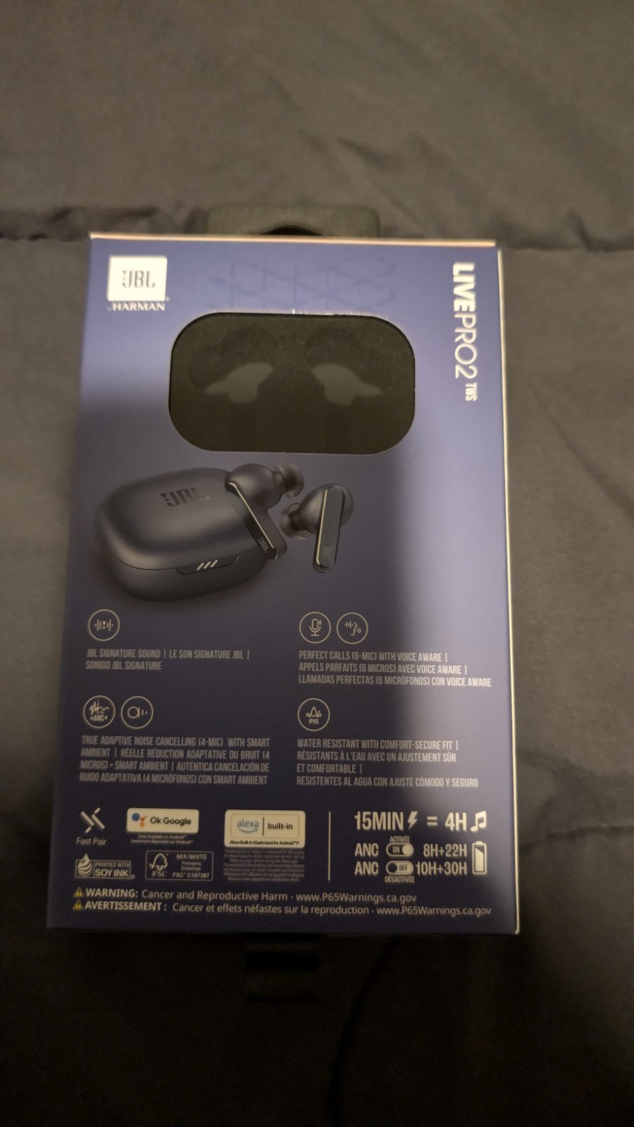JBL Live Pro 2 TWS True Wireless Bluetooth Noise Cancelling Earbuds – Blue
