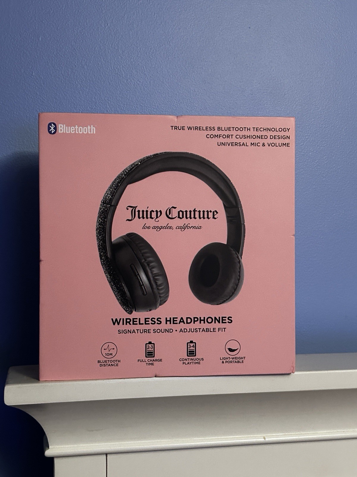 Juicy Couture Limited Edition Rhinestone All Black Bluetooth Wireless Headphones