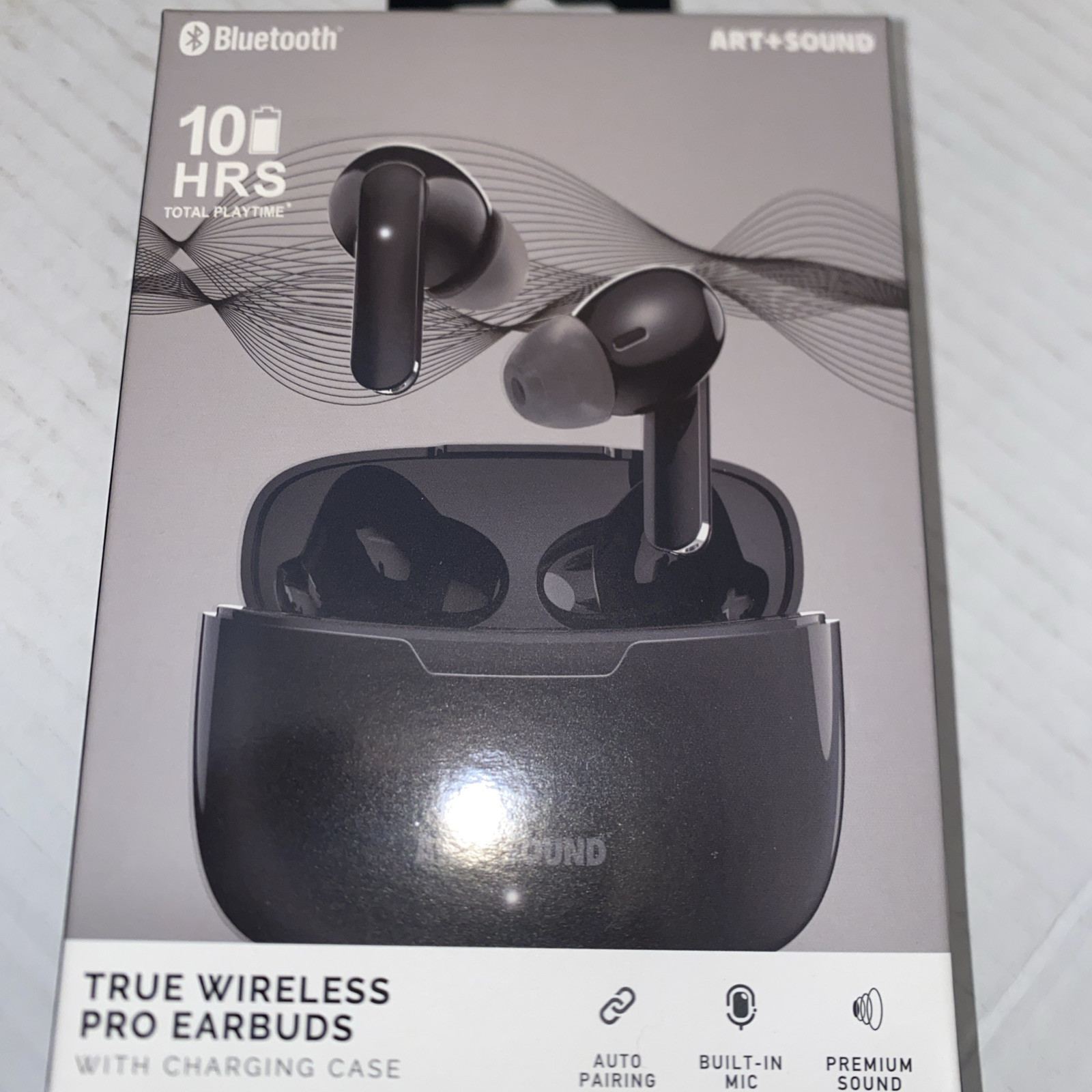 Art+Sound Bluetooth True Wireless Pro Ear Buds, Black, 2 Pack