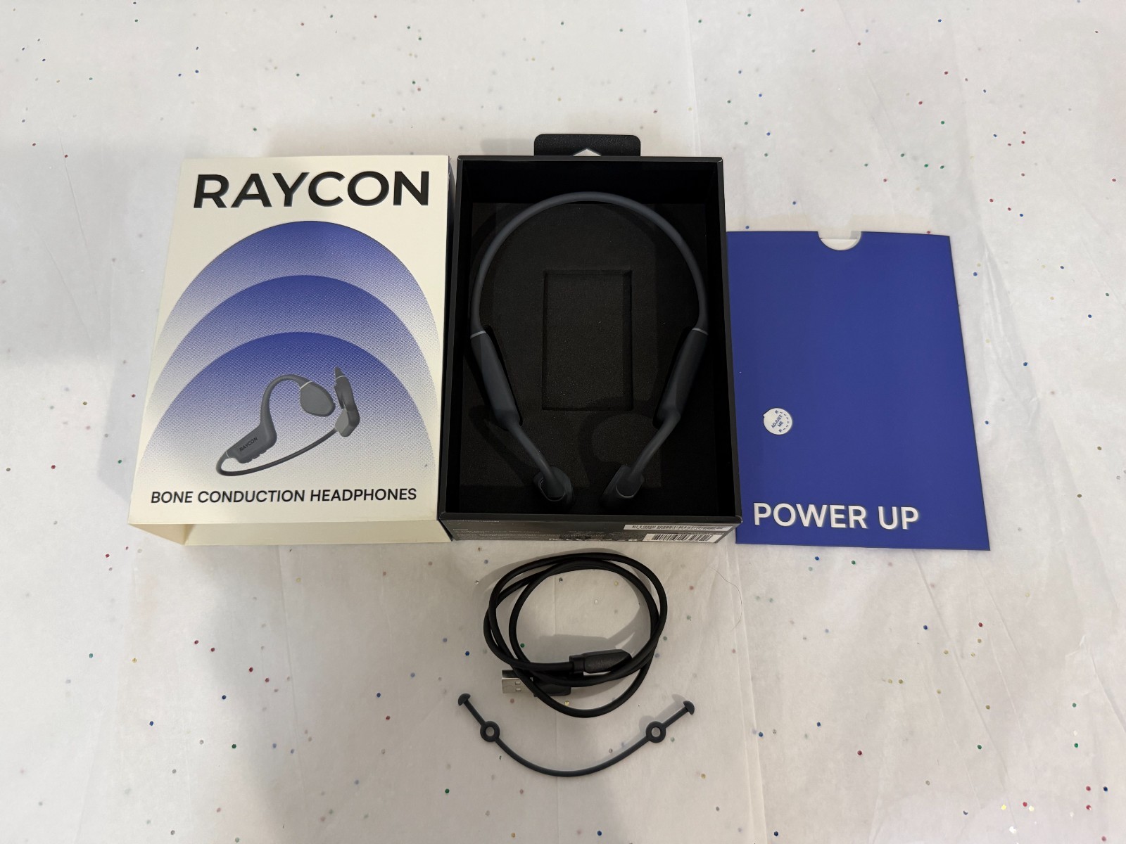 Raycon Bone Conduction Headphones Bluetooth Open Ear Running Headphones Gray