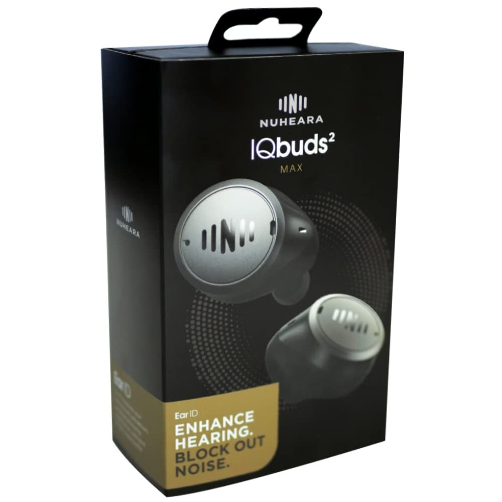 Nuheara NU318 IQbuds2 Max with Ear ID Enhanced Hearing Noise Cancellation Hi-Fi