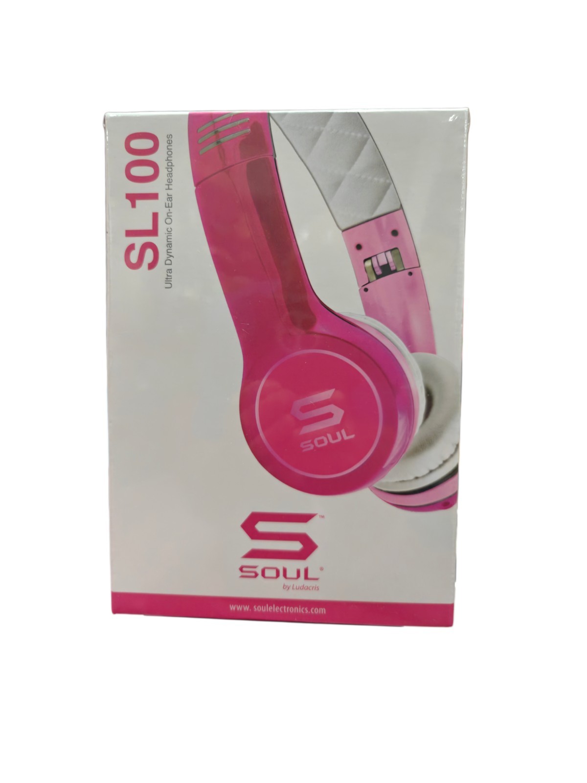 Brand New SOUL by Ludacris SL100 Ultra Dynamic On-Ear Headphones Pink/white